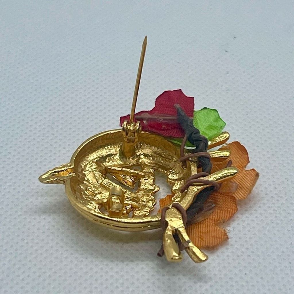 Other Vintage Gold Jack-O-Lantern Fall Crystal Pumpkin Brooch Pin Size ONE SIZE - 5 Thumbnail