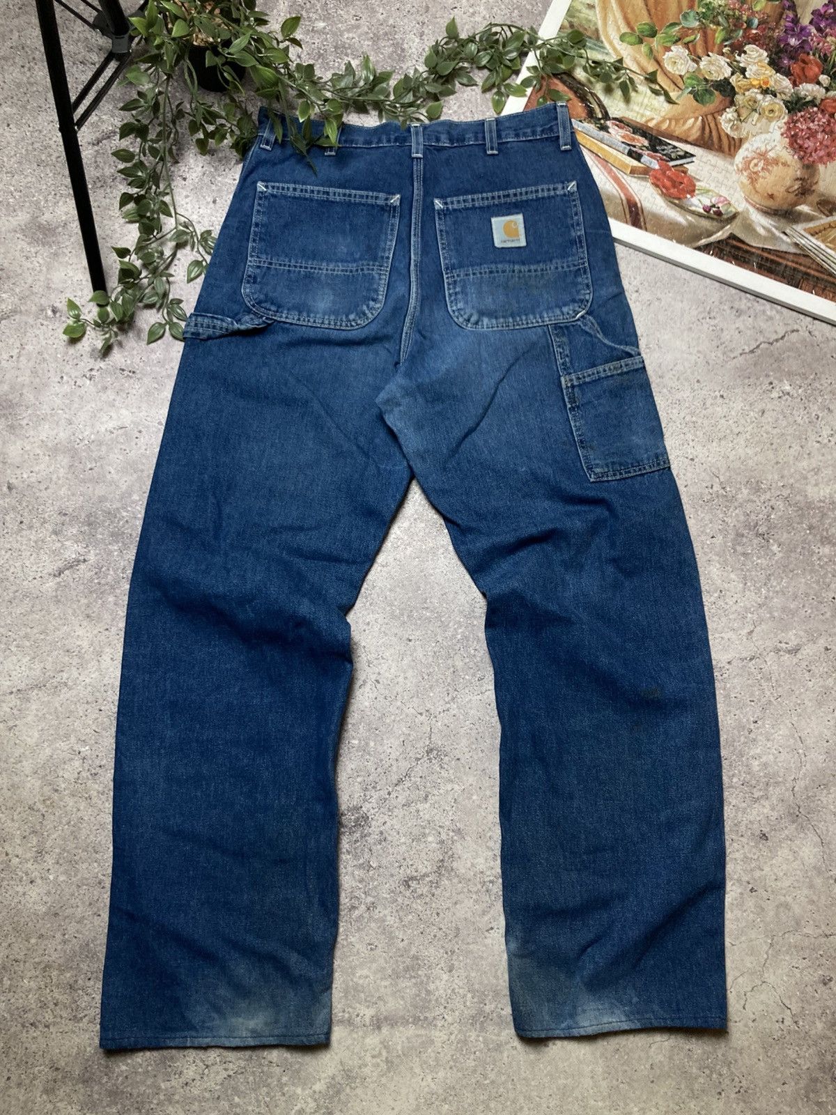 Carhartt × Vintage Vintage Carhartt Carpenter Cargo Denim Pants 2000s Size US 30 / EU 46 - 1 Thumbnail