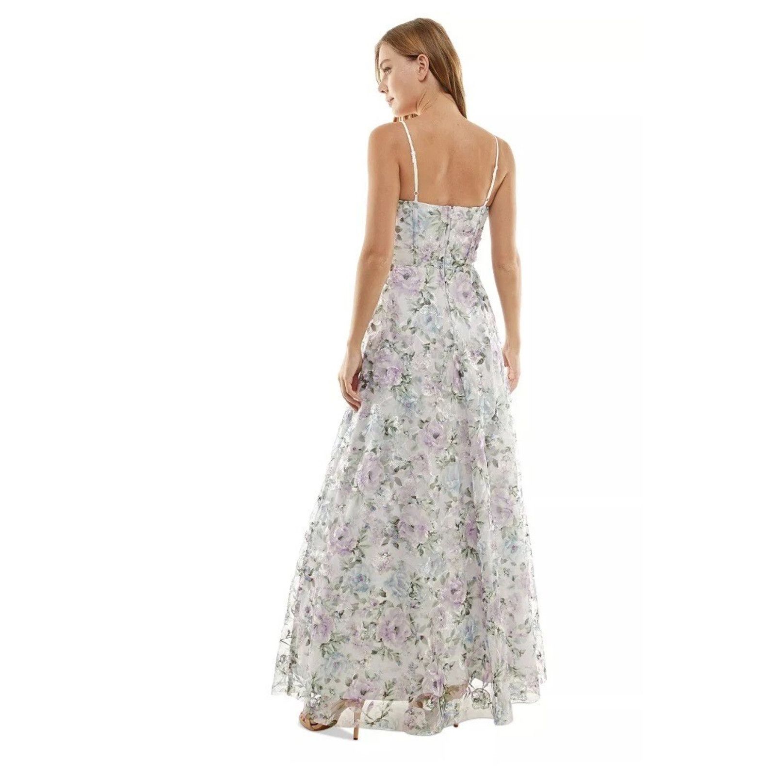 Other Trixxi Juniors Floral-Embroidered Corset Gown, Lavenderfl, 5 Size ONE SIZE - 4 Thumbnail