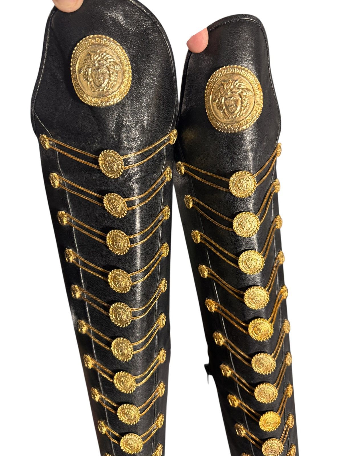 Versace Gianni Versace Couture FW1993 Medusa Knee Boots Size US 8.5 / IT 38.5 - 2 Thumbnail