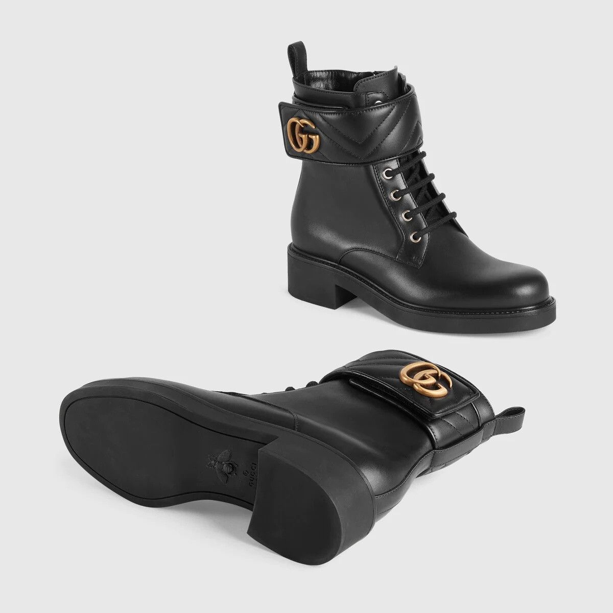 Gucci o1s1wg110425 Women's Ankle Boots With Double G in Black Size US 9 / IT 39 - 5 Thumbnail