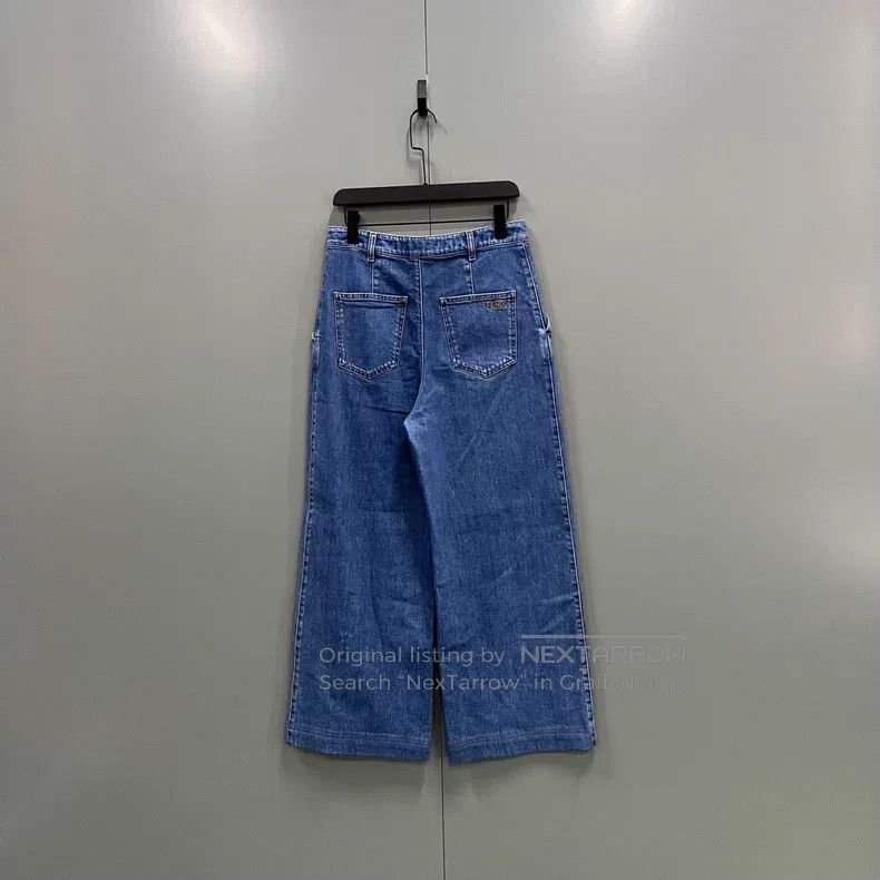 Fendi Fendi Blue Wide Leg Pants Size 24" / US 00 / IT 34 - 2 Thumbnail