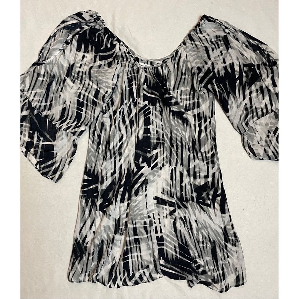 Parker Parker Agave Cold Shoulder Black White Mini Dress Size S Size S / US 4 / IT 40 - 6 Thumbnail