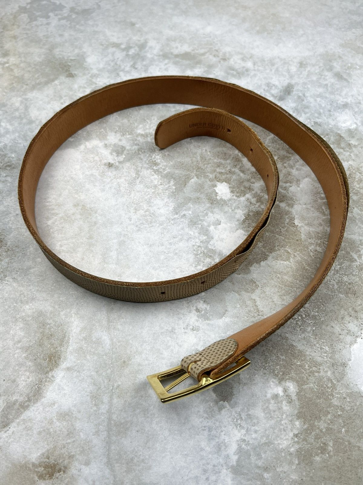 Undercover SS98 Undercover Vintage Snake Skin Gold Buckle Leather Belt Size ONE SIZE - 5 Thumbnail