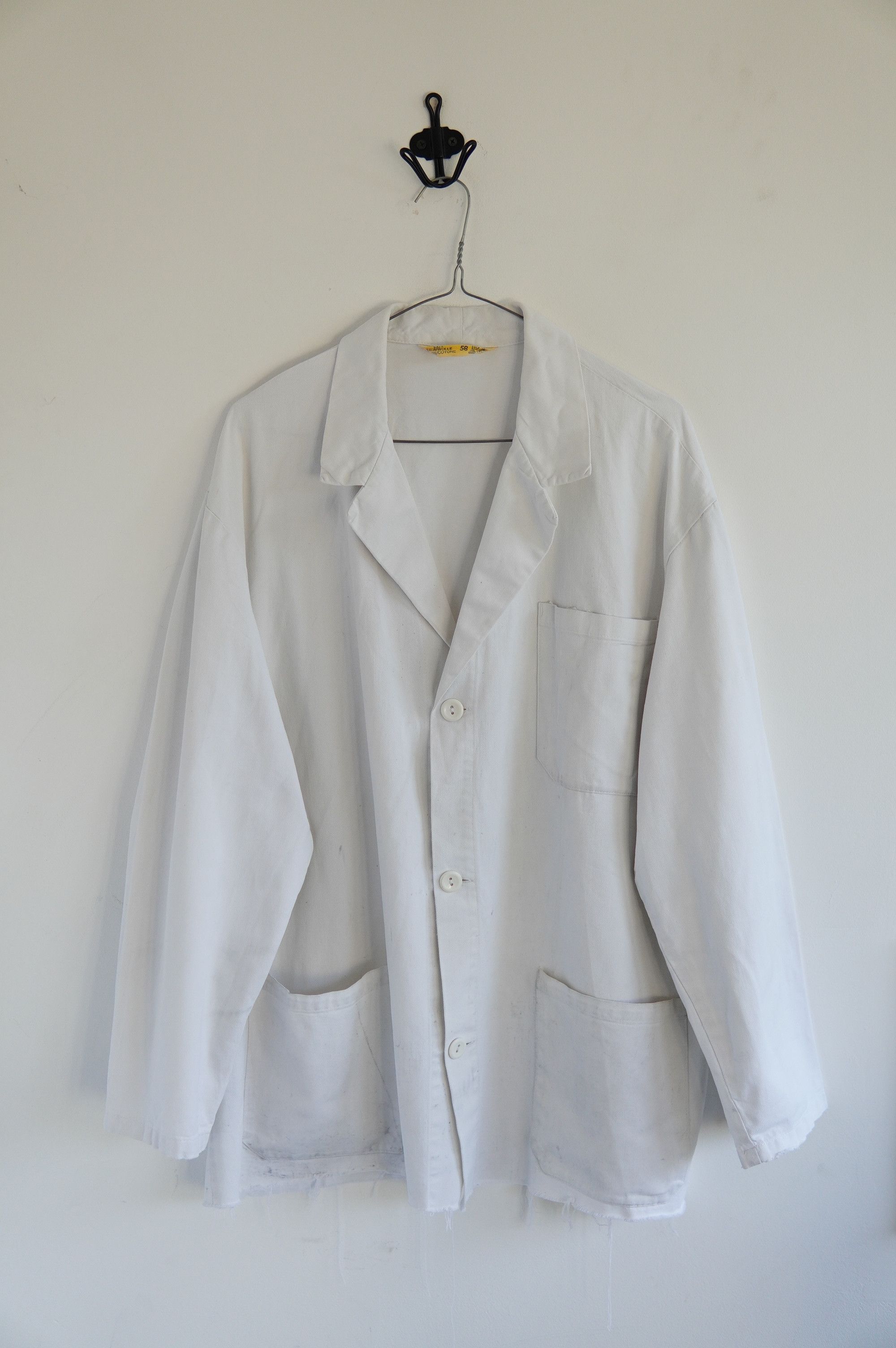 Le Laboureur Vintage Rare 70s Chore French Cropped Worker White Jacket Size US XL / EU 56 / 4 - 1 Thumbnail