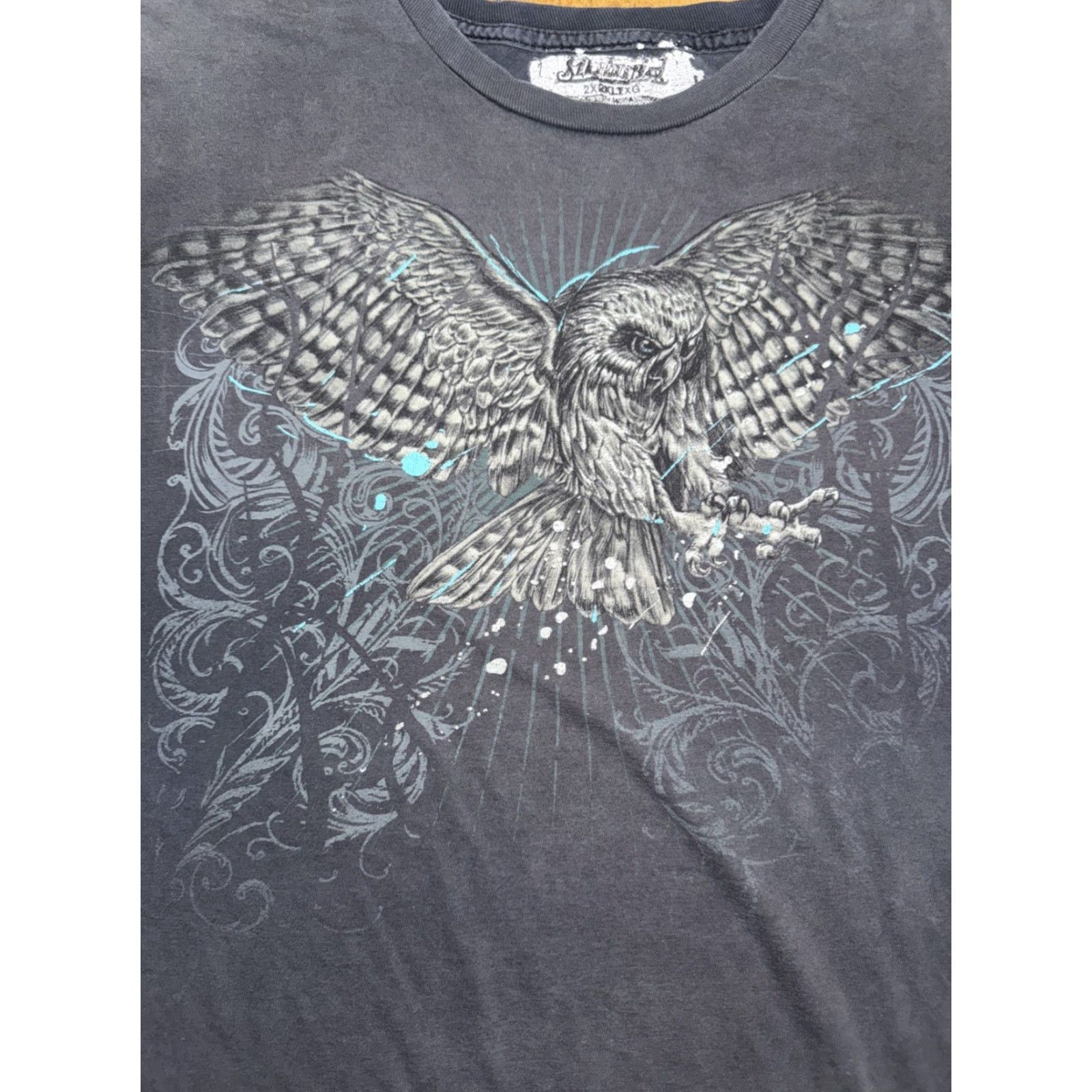 Vintage VINTAGE St Johns Bay T-Shirt Owl Graphic Black XL Men’s Short Sleeve 26X29 100% Cotton Relaxed Crew Neck Animal Print Vintage Goth Boho Y2K Size US XL / EU 56 / 4 - 2 Thumbnail
