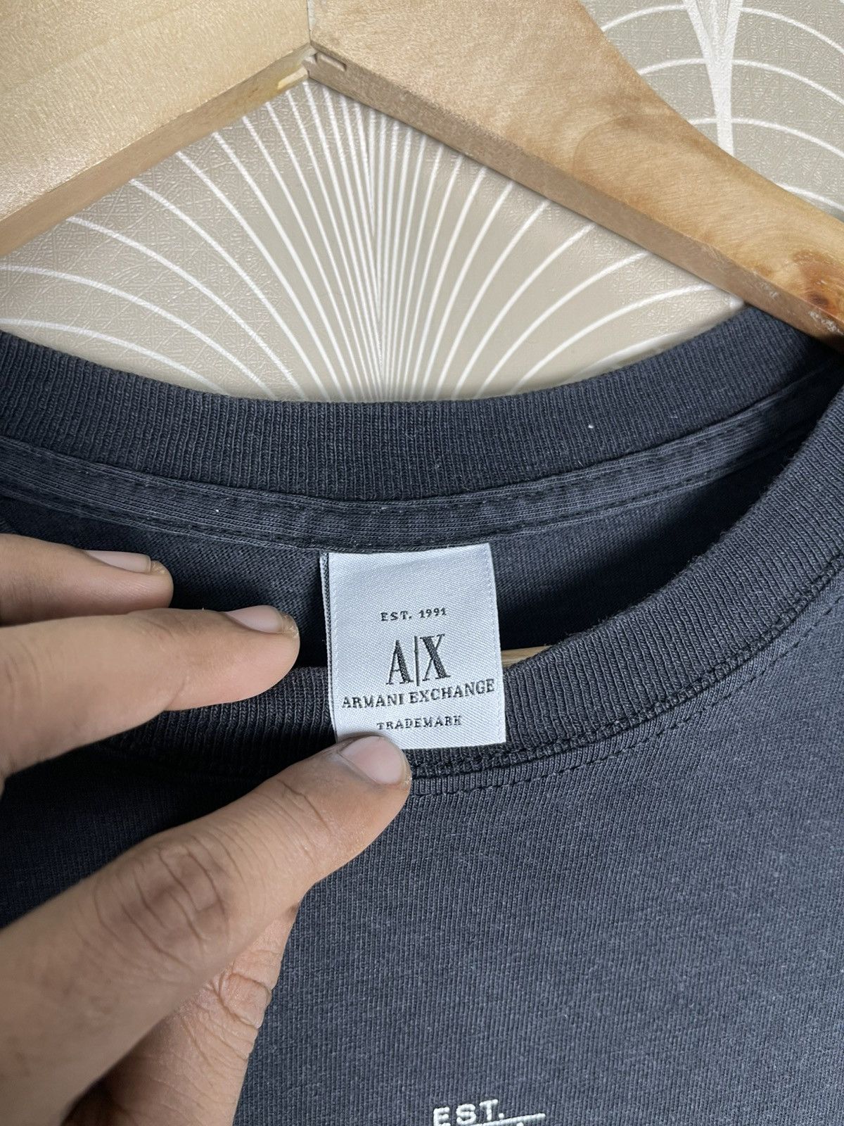Armani Exchange × Vintage VINTAGE 90s ARMANI EXCHANGE CENTER LOGO TSHIRT SINGLE STITCH Size US L / EU 52-54 / 3 - 11 Thumbnail