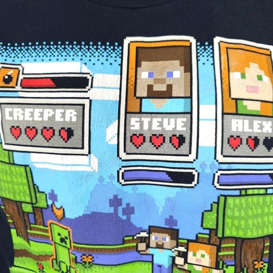 Vintage Minecraft T Shirt Mens Size Medium Black Creeper Steve Alex Sandbox Game Size US M / EU 48-50 / 2 - 3 Thumbnail