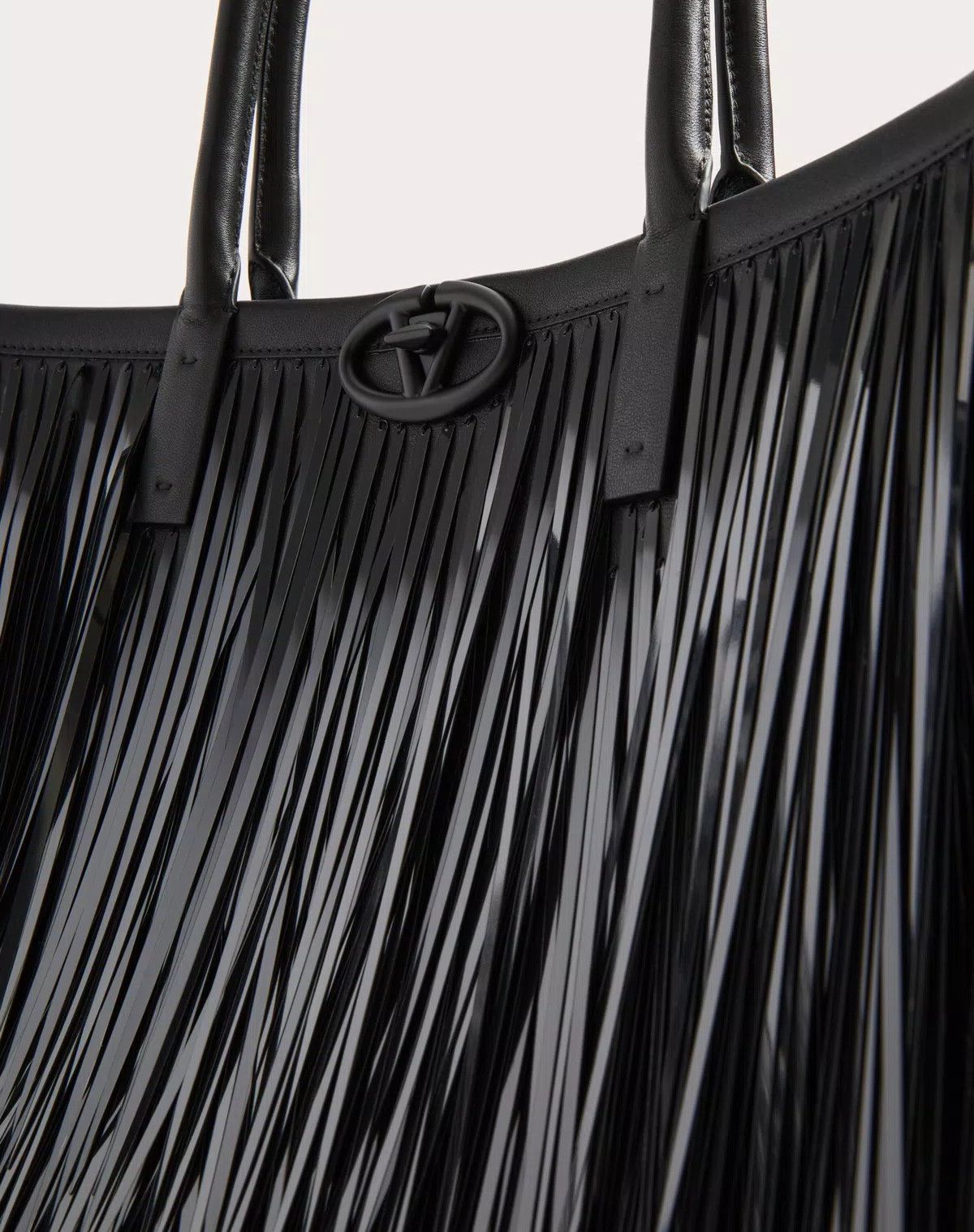 Valentino oc11z0725 Size:OS/ Shopping Bag With Sequin Fringes in Black Size ONE SIZE - 7 Thumbnail