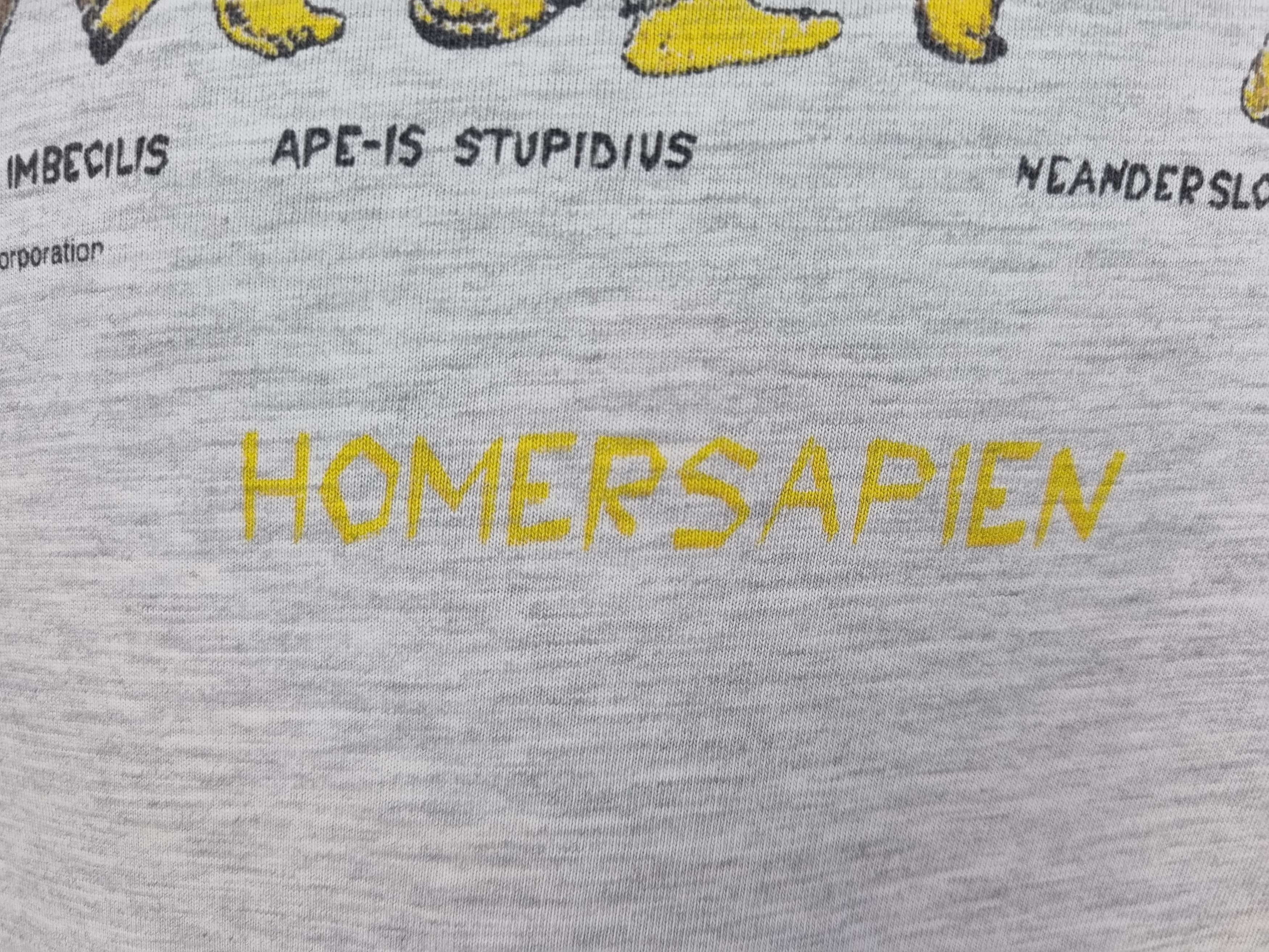 Cartoon Network × Nickelodeon × Vintage 98s The Simpsons Homer Sapiens Single Stitch Rare Print Size US L / EU 52-54 / 3 - 9 Thumbnail