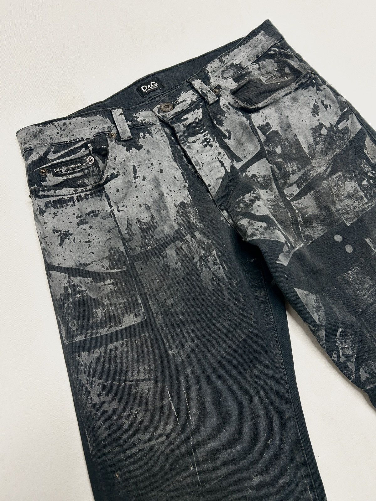Dolce & Gabbana 2000s Painted Denim Jeans Size US 33 - 3 Thumbnail