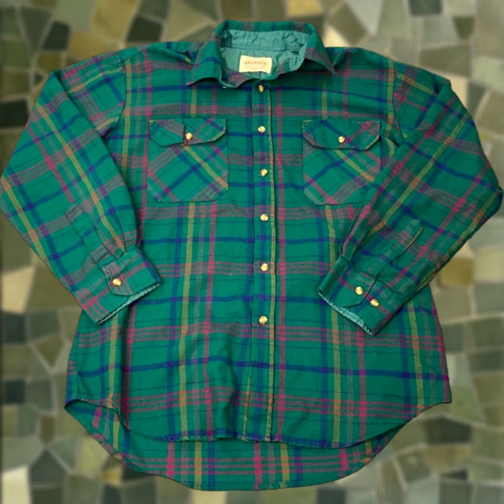 Vintage VINTAGE saugatuck Dry Goods Company Flannel Shirt Mens Medium Green Plaid Size US M / EU 48-50 / 2 - 1 Thumbnail