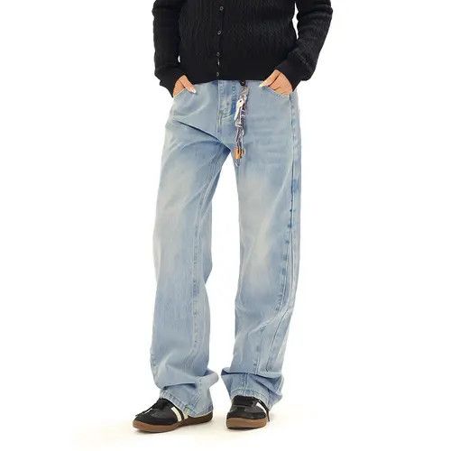VIBE Men's high street trend loose distressed washed jeans Size US 32 / EU 48 - 8 Thumbnail