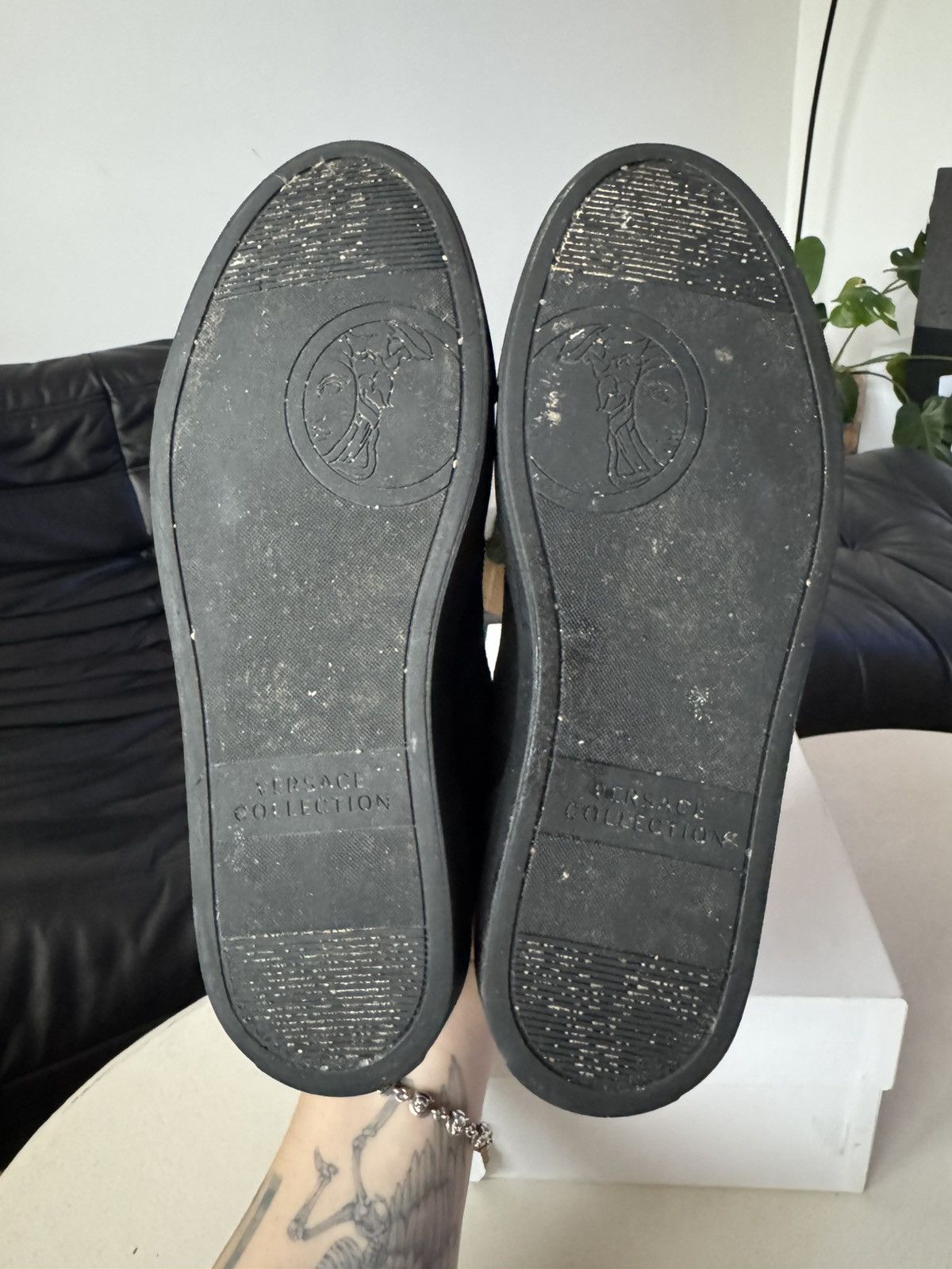 Versace Versace Collection Black Snake Skin Slip Ons Designer Shoes Size US 8 / EU 41 - 7 Thumbnail