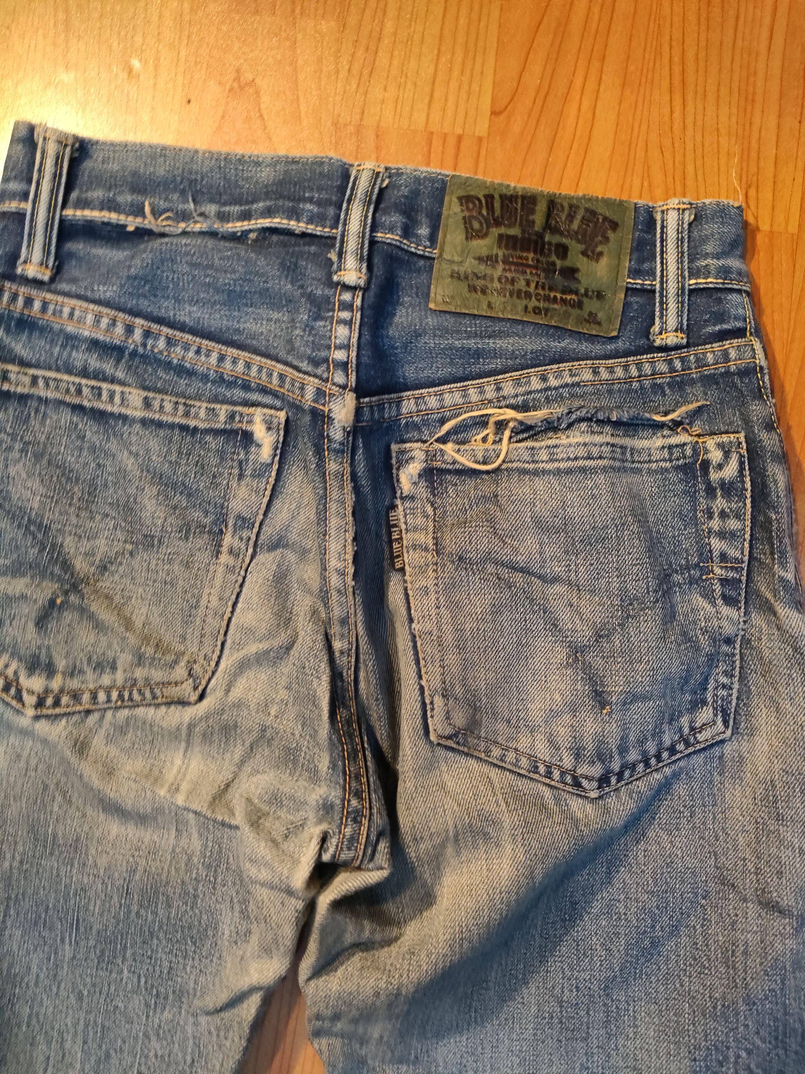 Blue Blue Japan × Japanese Brand Distressed Blue Blue Selvedge Jeans Size US 28 / EU 44 - 3 Thumbnail