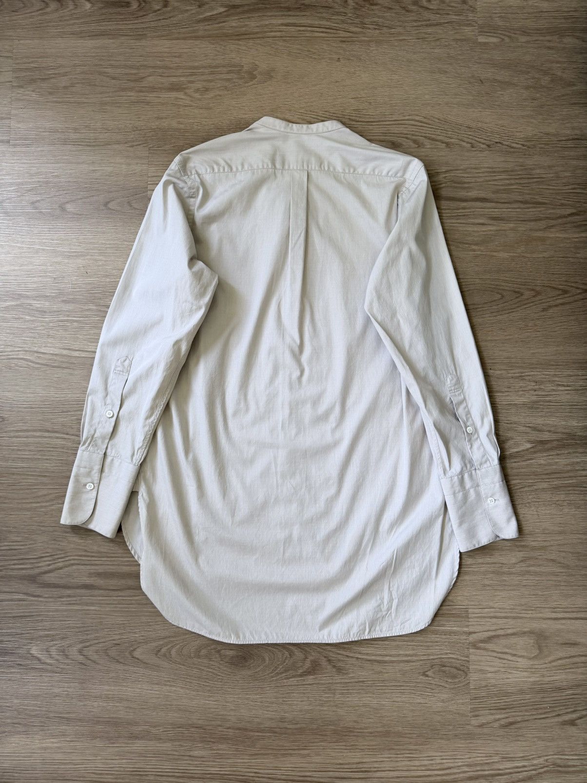 Studio Nicholson Chaos Shirt Beige Cotton Collarless Long Sleeve Size US M / EU 48-50 / 2 - 2 Thumbnail