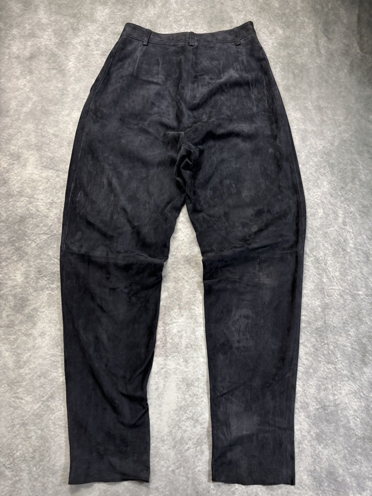 Giorgio Armani × Vintage 1980s Giorgio Armani Suede Pants Vintage Borgonuovo Black 44 Size 30" / US 8 / IT 44 - 4 Thumbnail