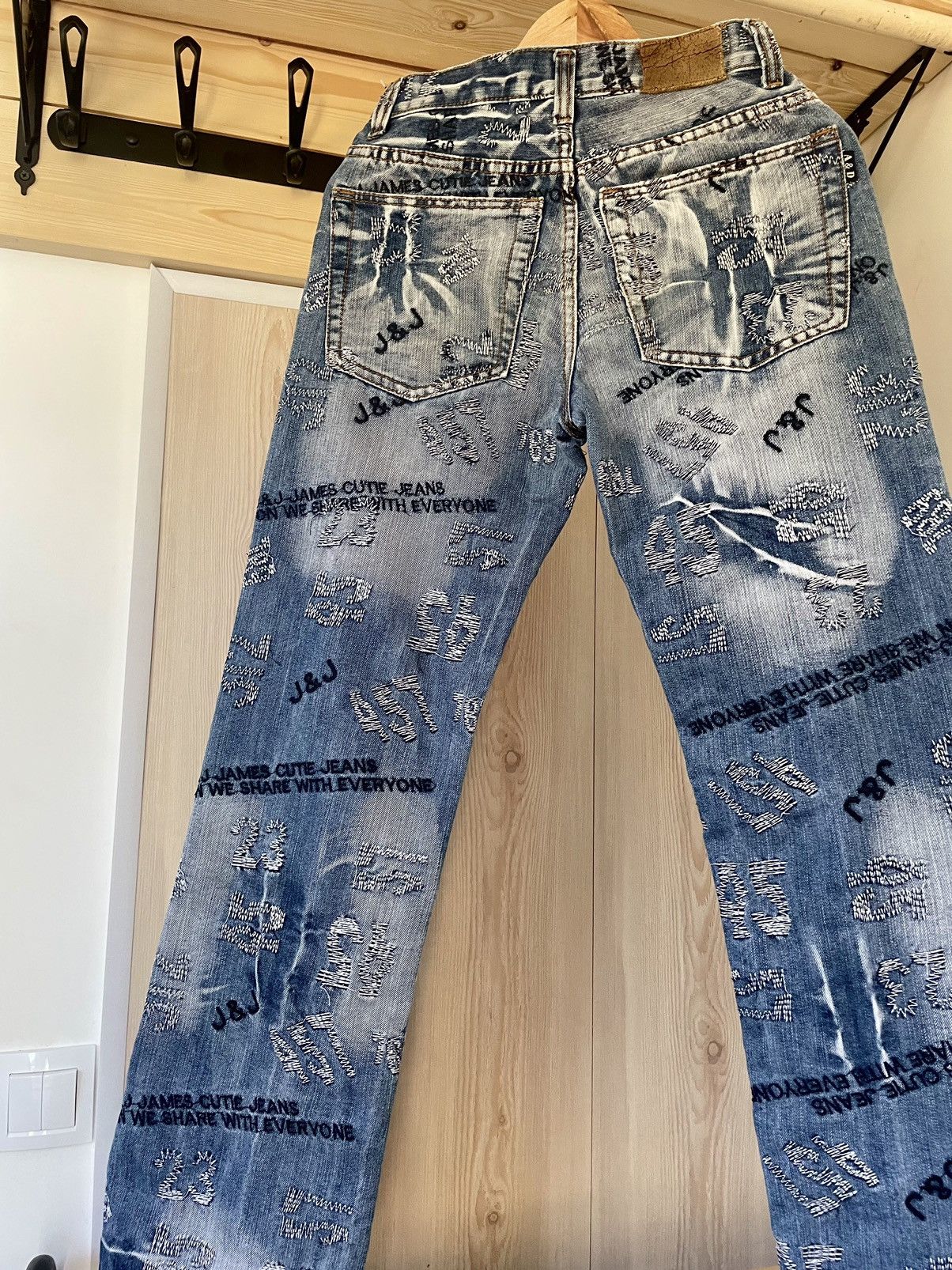 Japanese Brand × Vintage Crazy Vintage Y2K Archive Avant Garde Blue Denim Jeans Size US 30 / EU 46 - 15 Thumbnail