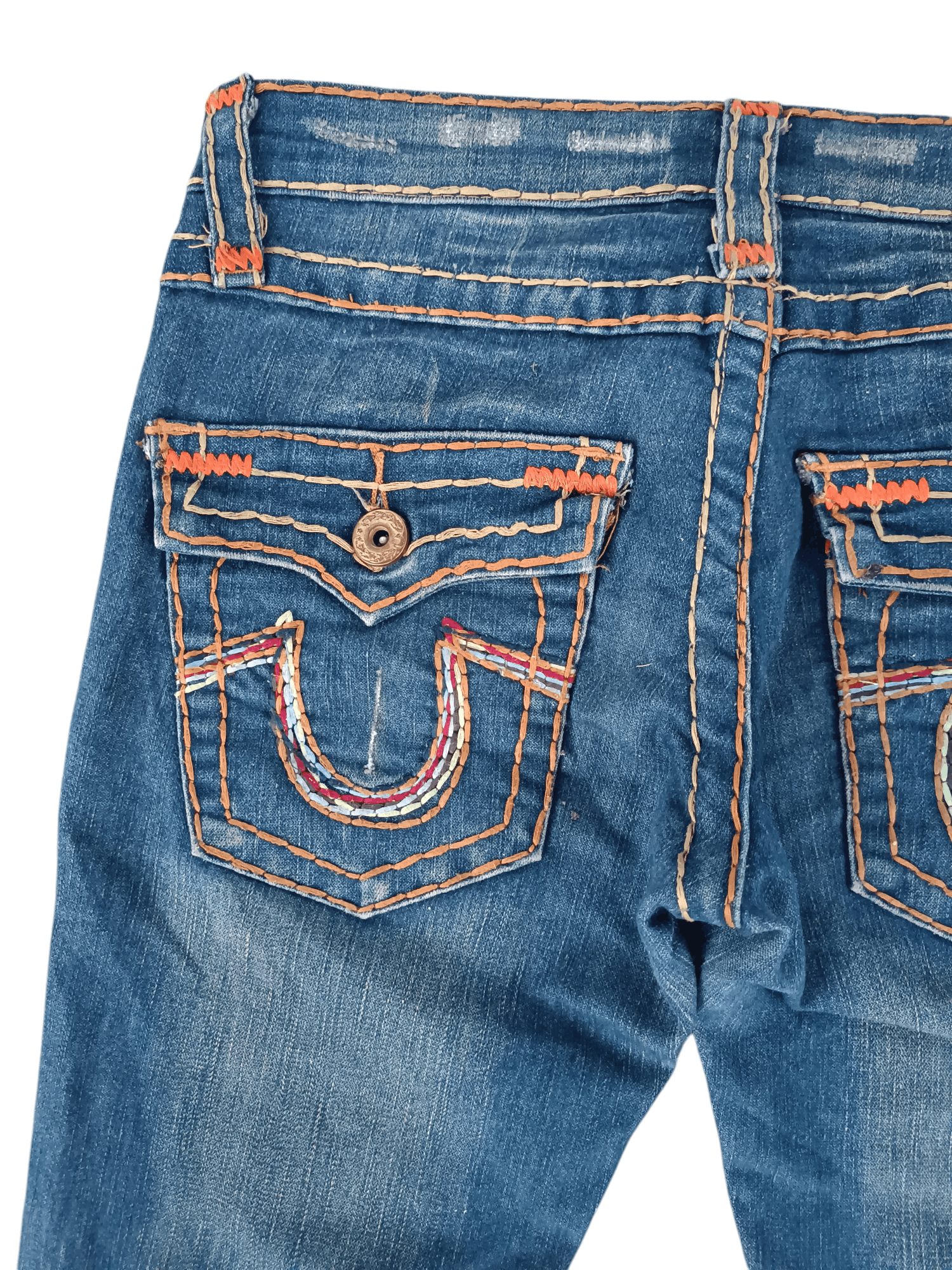 Jean × True Religion True Religion ひ Joey Big T Rainbow 🌈 Flared Jeans Size US 28 / EU 44 - 16 Thumbnail