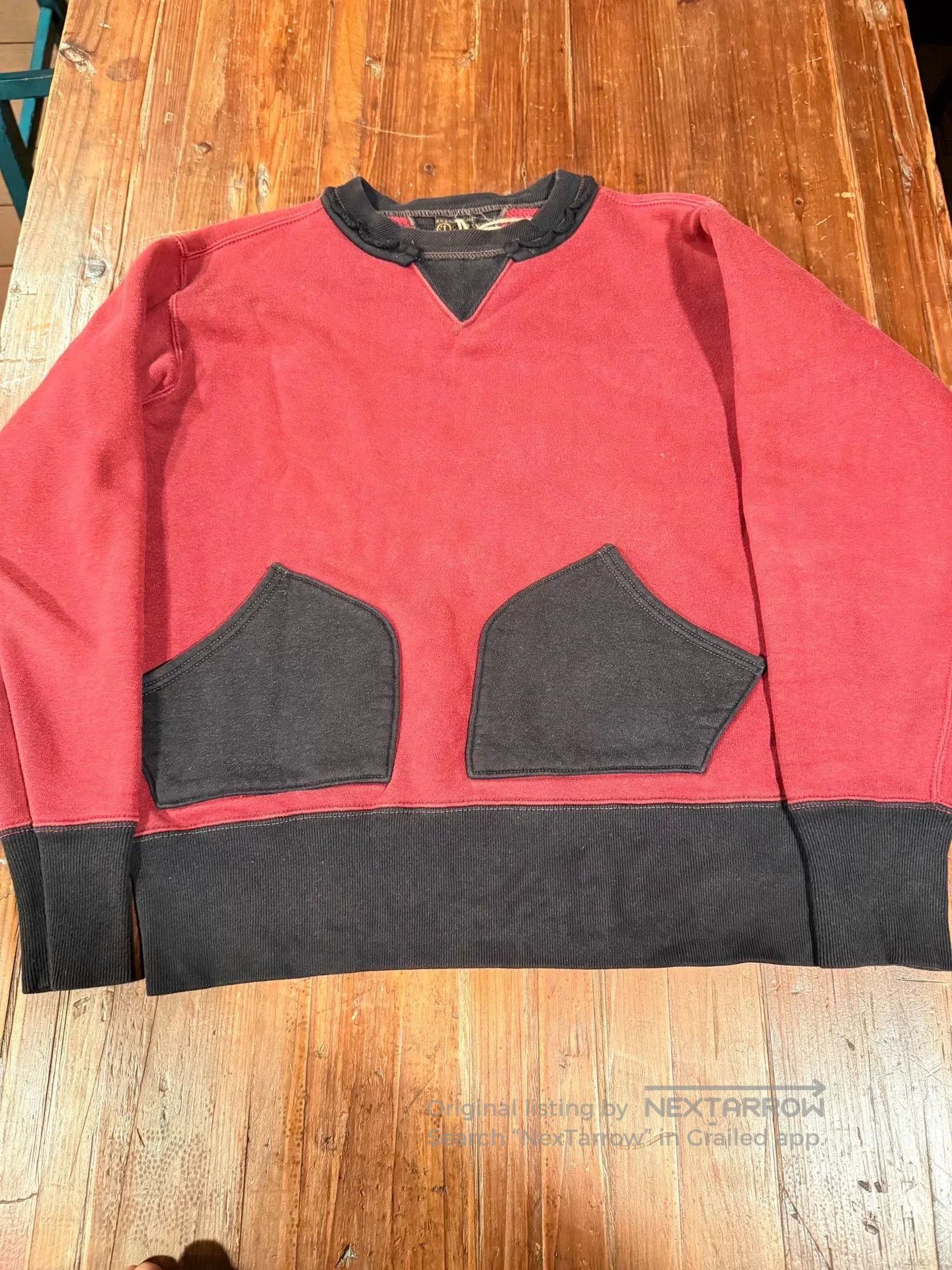 Freewheelers Freewheelers Red Black Color Block Sweatshirt. Size XS / US 0-2 / IT 36-38 - 1 Thumbnail