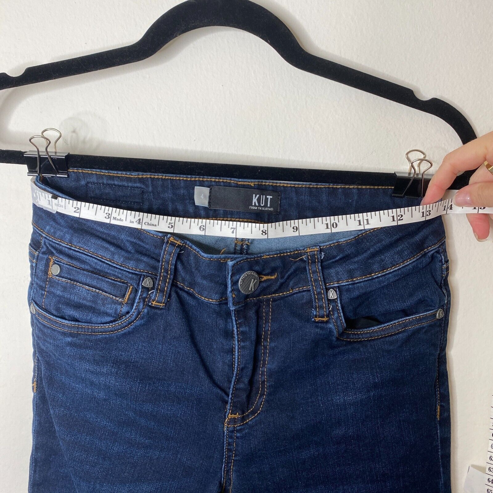 Other Kut From The Kloth Blue High Rise Slim Raw V-Cut Hem Jeans 4 Size 27" / US 4 / IT 40 - 10 Thumbnail