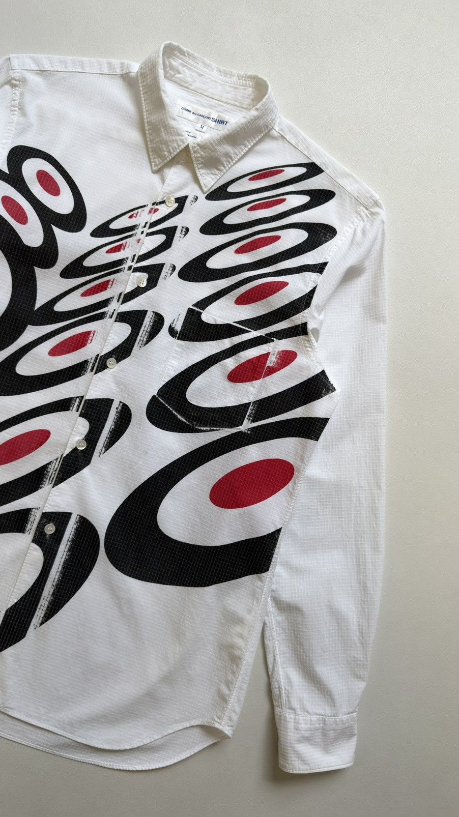 Comme des Garcons ‘Mod Target Print’ White Cotton Shirt Size US M / EU 48-50 / 2 - 6 Thumbnail