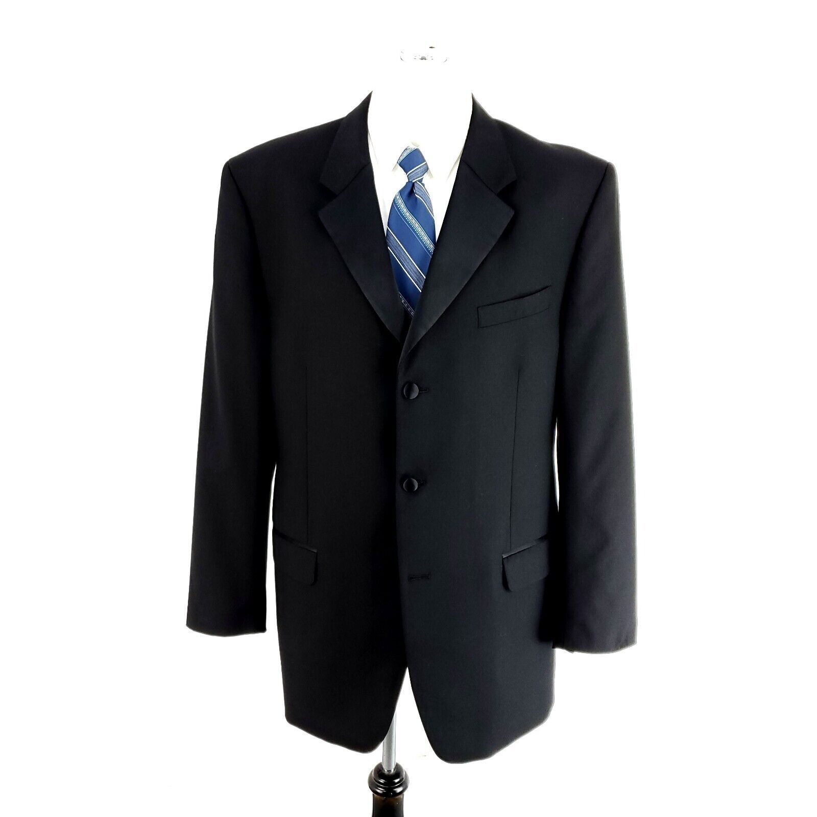 Jones New York Jones New York Wool 3 Felt Button Tuxedo Jacket 42L Black Size 42L - 3 Thumbnail