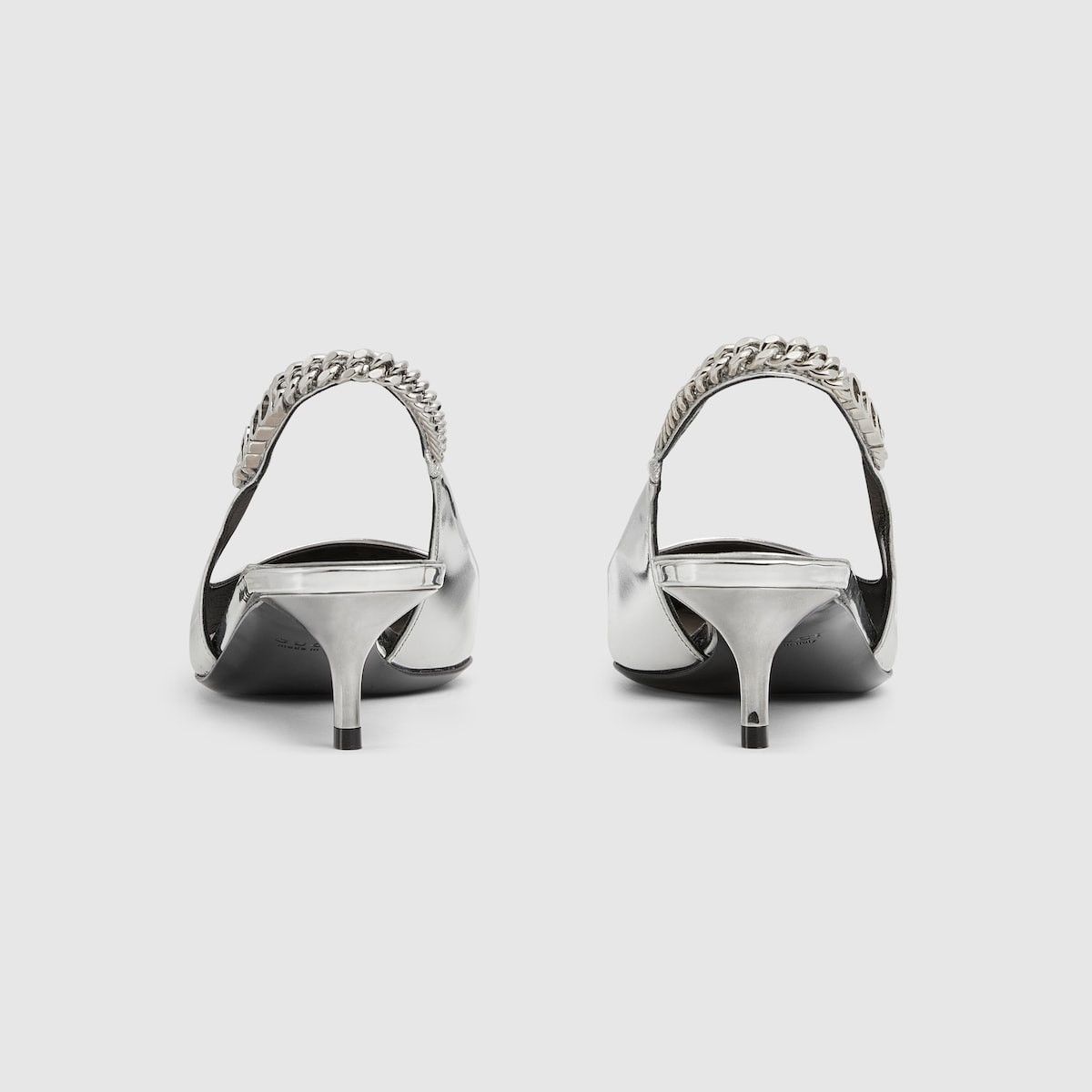 Gucci oc11z1025 Signoria Slingback Pumps in Silver Metallic Size US 7 / IT 37 - 4 Thumbnail