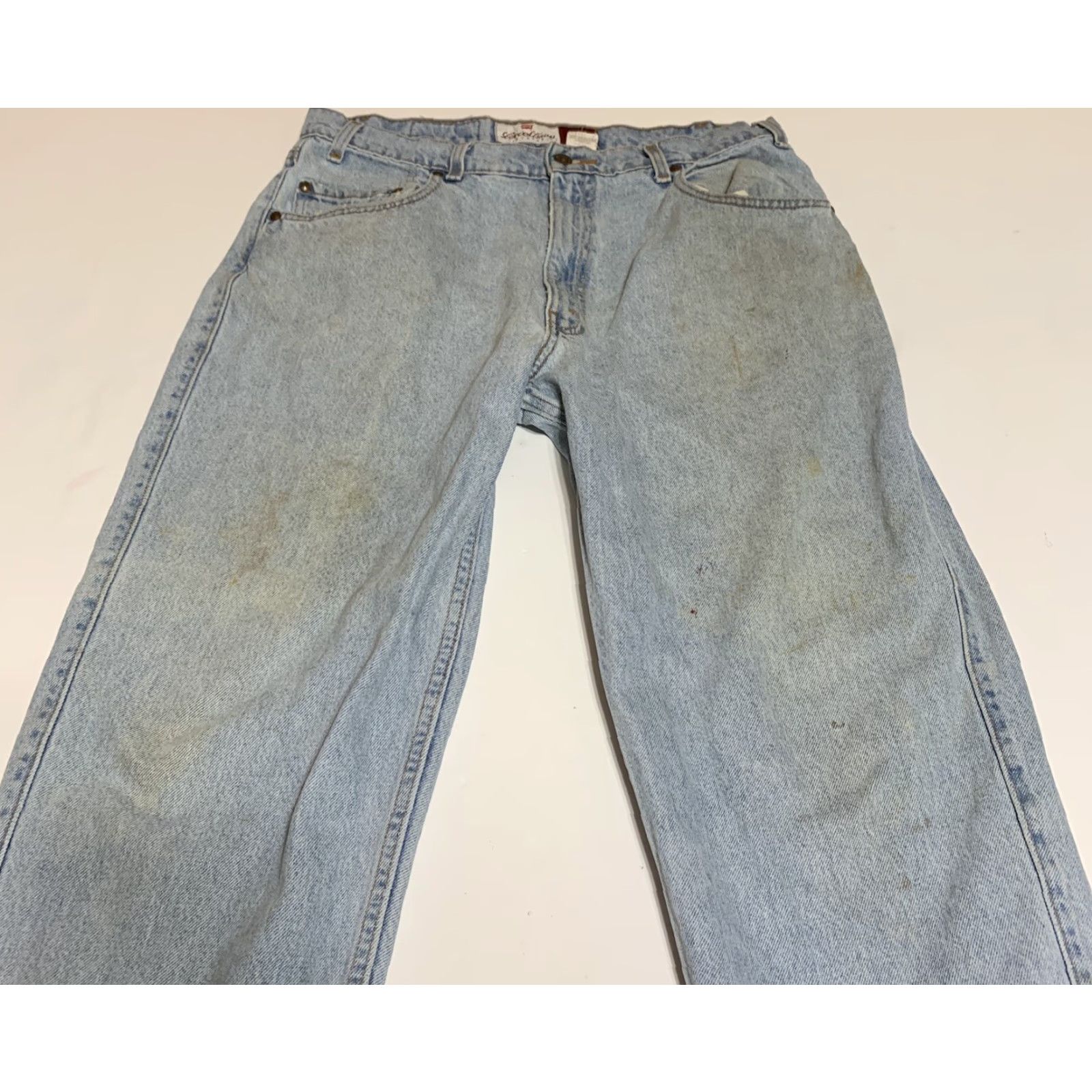 Levi's VINTAGE Levi's 545 Jeans Blue Denim Distressed 34x29 Loose Fit Mens Size US 34 / EU 50 - 3 Thumbnail