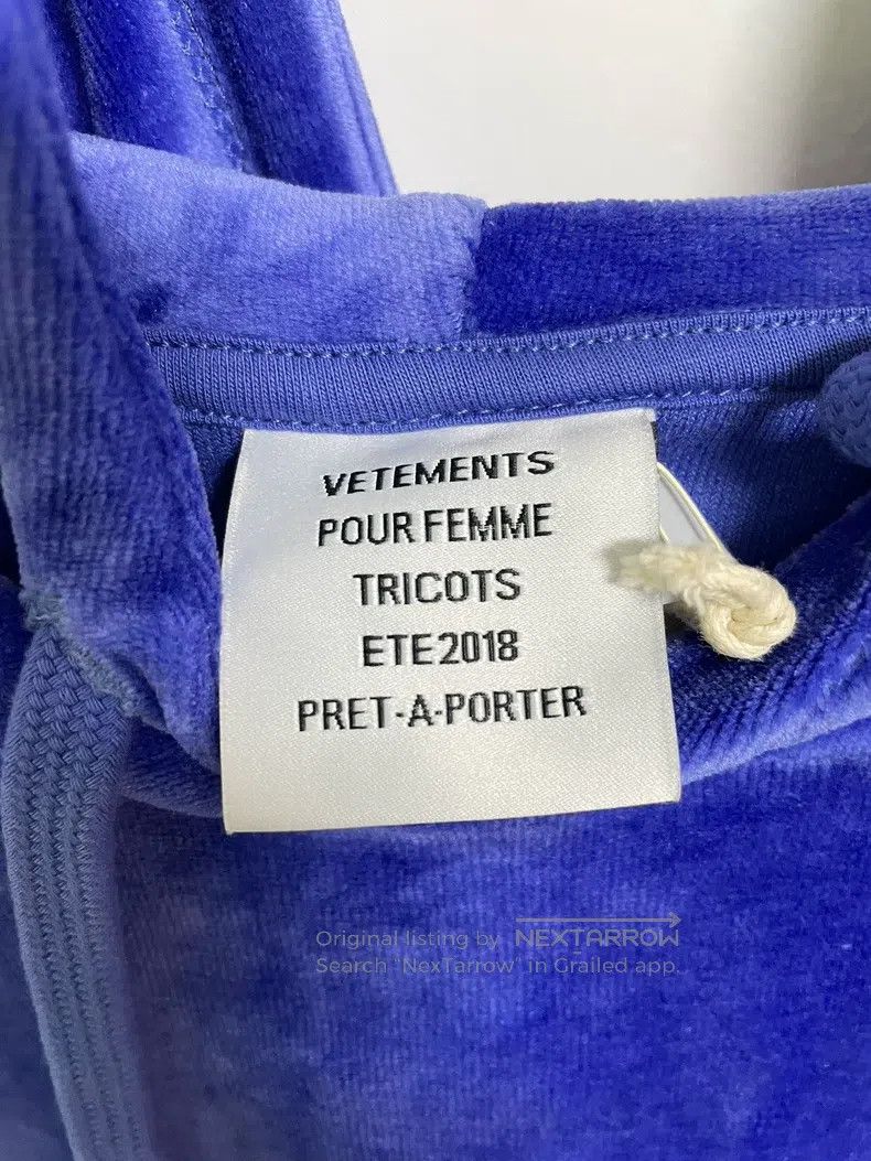 Vetements Vetements Blue velvet hooded hoodie Size US XS / EU 42 / 0 - 5 Thumbnail