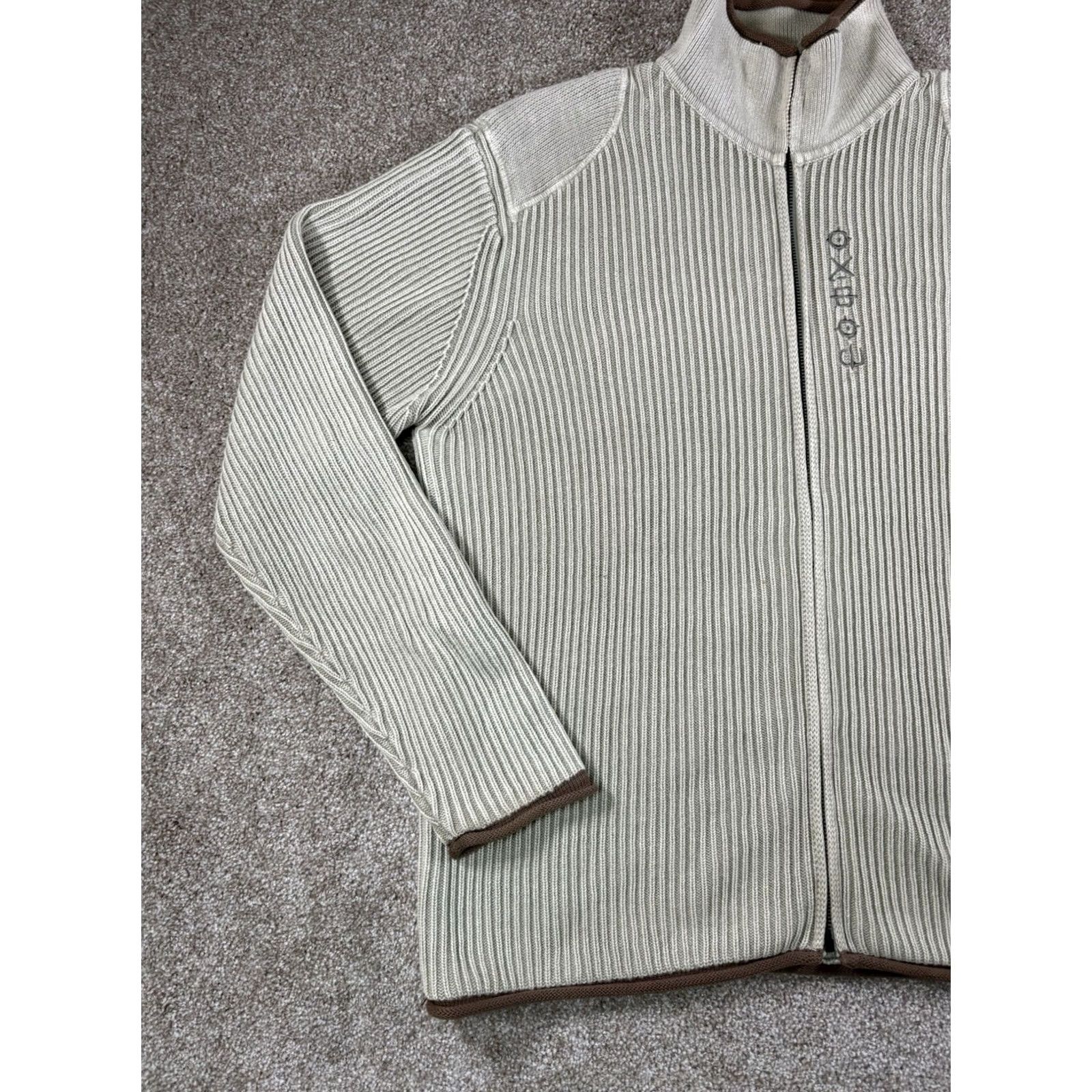 Vintage VINTAGE Oxbow Full Zip Sweater Embroidered Beige Men’s Size L Slim Fit Sweater Casual 90s Y2K Retro Unisex Adults Size US L / EU 52-54 / 3 - 2 Thumbnail