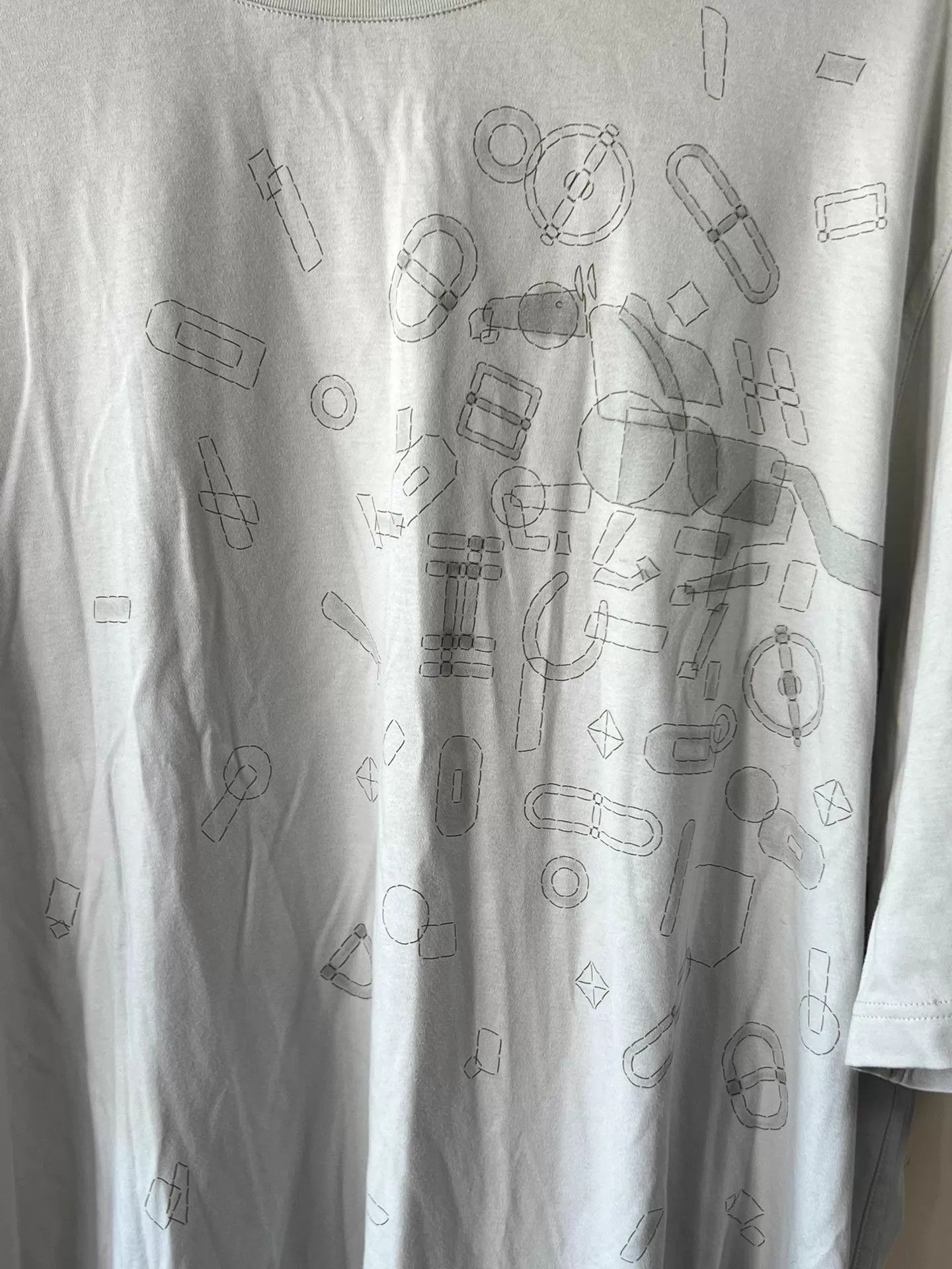 Hermes Hermès Men's Short Sleeve Tee Fog Gray XL Horse Motif Size US XL / EU 56 / 4 - 5 Thumbnail