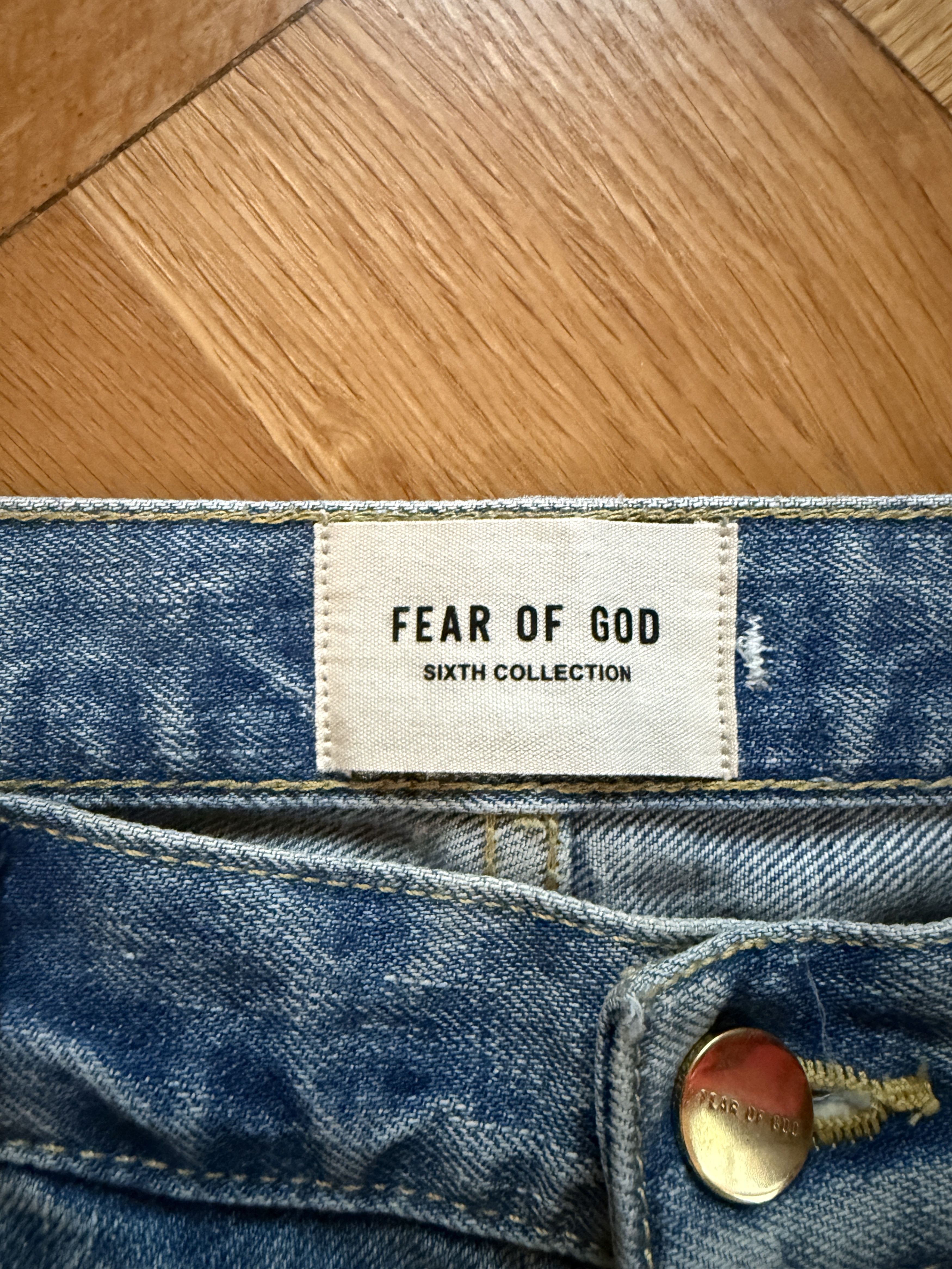 Fear of God FoG 6th Collection Distressed Denim Size US 31 - 5 Thumbnail