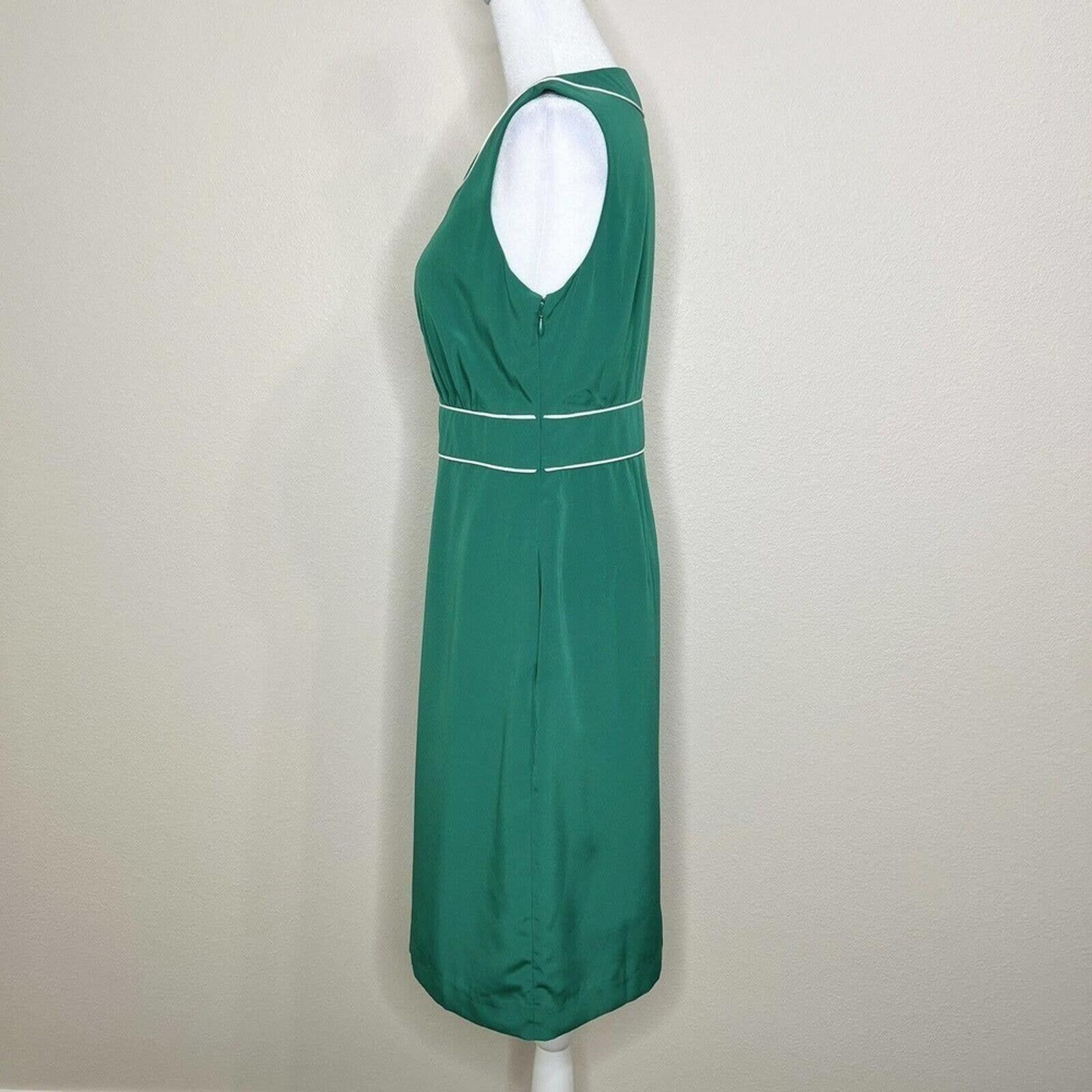 Banana Republic Banana Republic Cadmium Green Sleeveless V-Neck Sheath Dress Size S / US 4 / IT 40 - 6 Thumbnail
