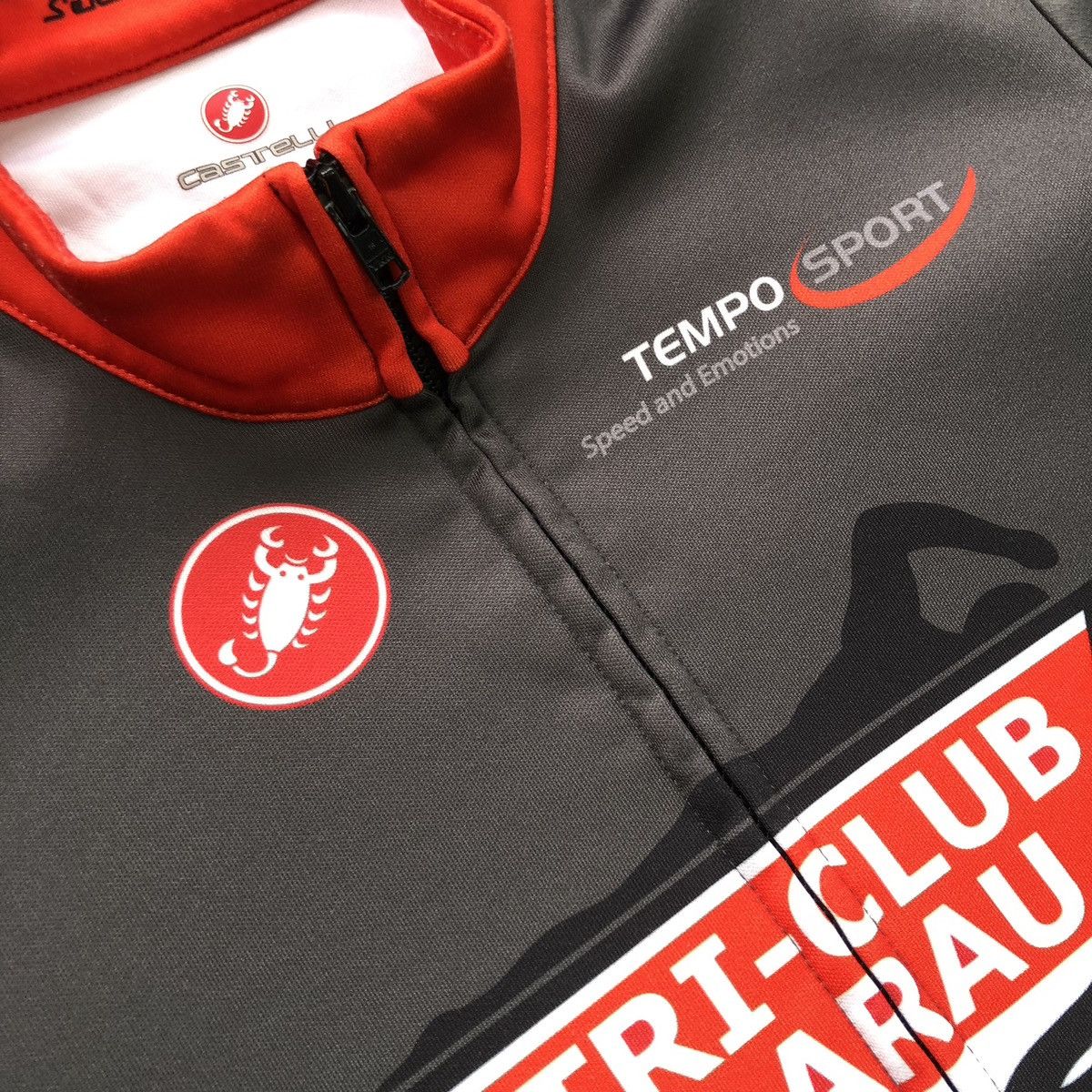 Other Costelli Tri-Club Aarau Full Zip Cycling Jersey Grey Size US XL / EU 56 / 4 - 8 Thumbnail