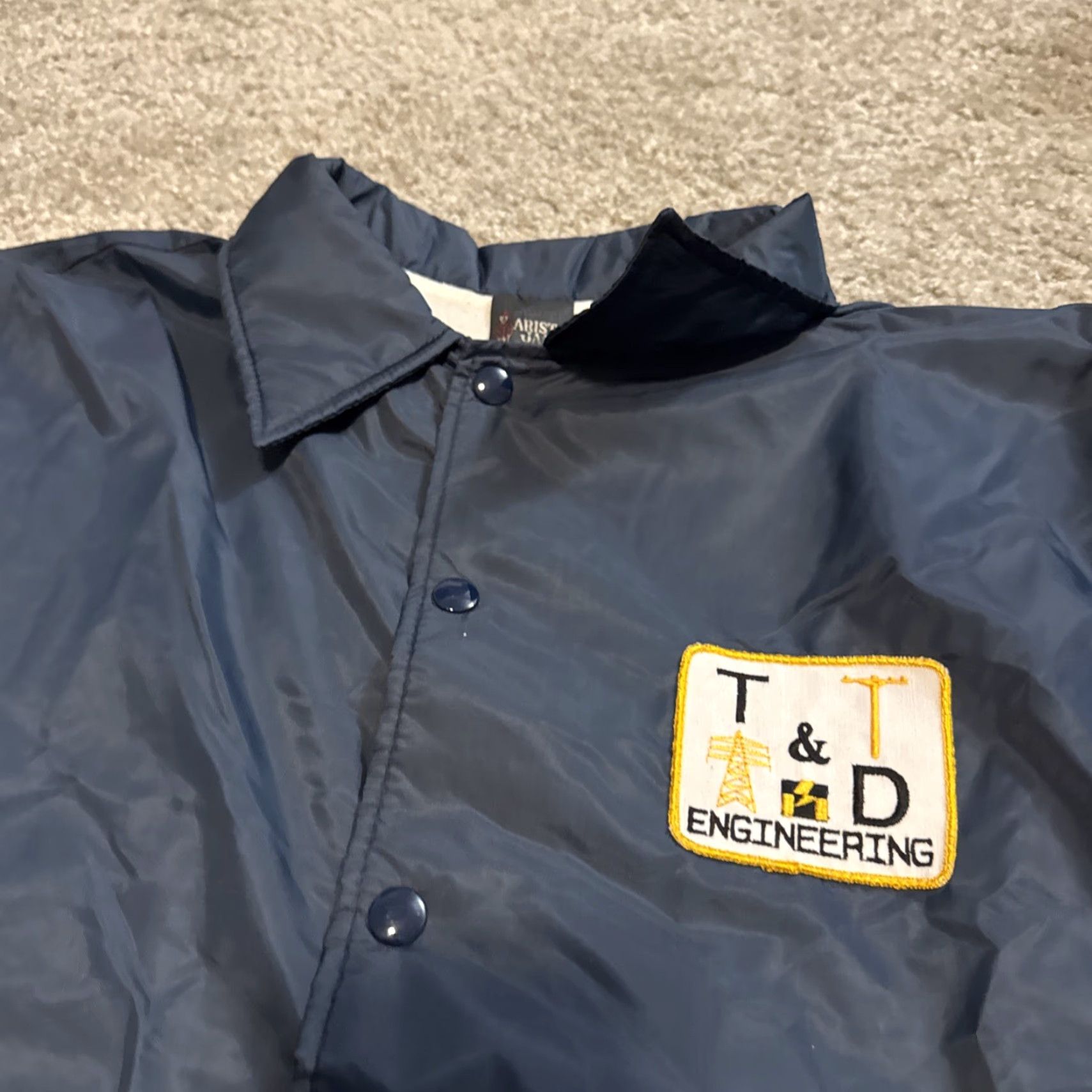 Vintage VINTAGE 80s T&D Engineering Company Employee Bomber Windbreaker Jacket XL USA Windbreaker Men Blue Nylon 80s USA XL Mens Size US XL / EU 56 / 4 - 2 Thumbnail