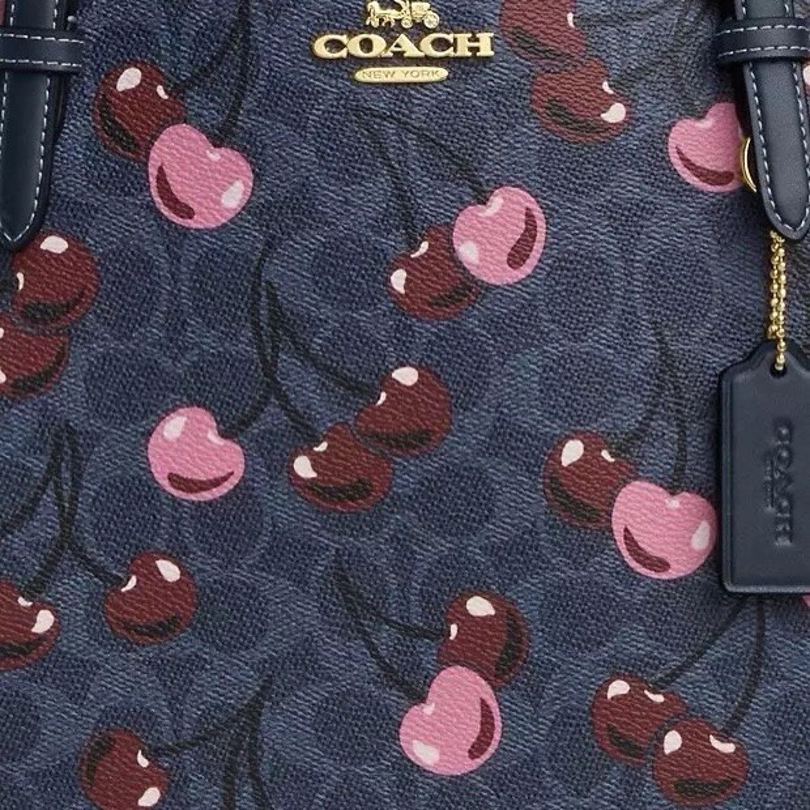 Coach NWT Coach Mollie Tote Signature Canvas Cherry Print CAA73 Size ONE SIZE - 10 Thumbnail