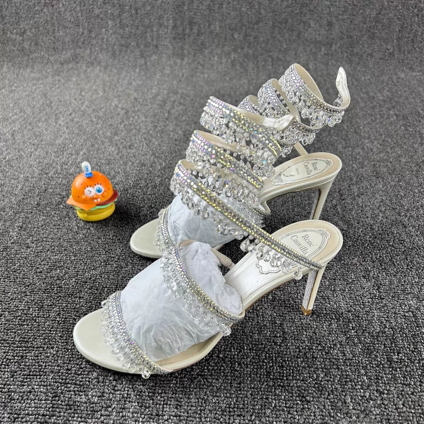 Rene Caovilla Rene Caovilla Silver Crystal-Embellished Sandals 37 Size US 6.5 / IT 36.5 - 1 Thumbnail