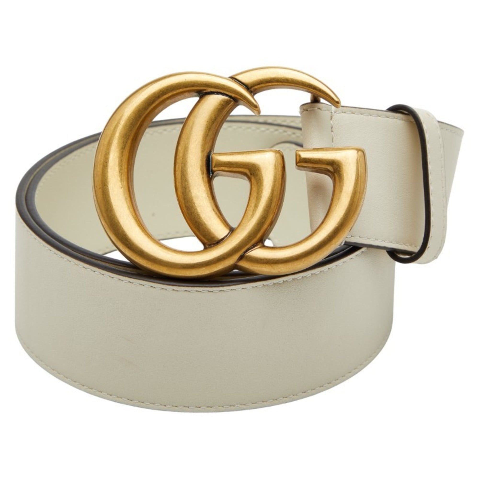 Gucci Double G Belt, Sizes 75 and 30, 400593, Ivory Gold  display picture 2