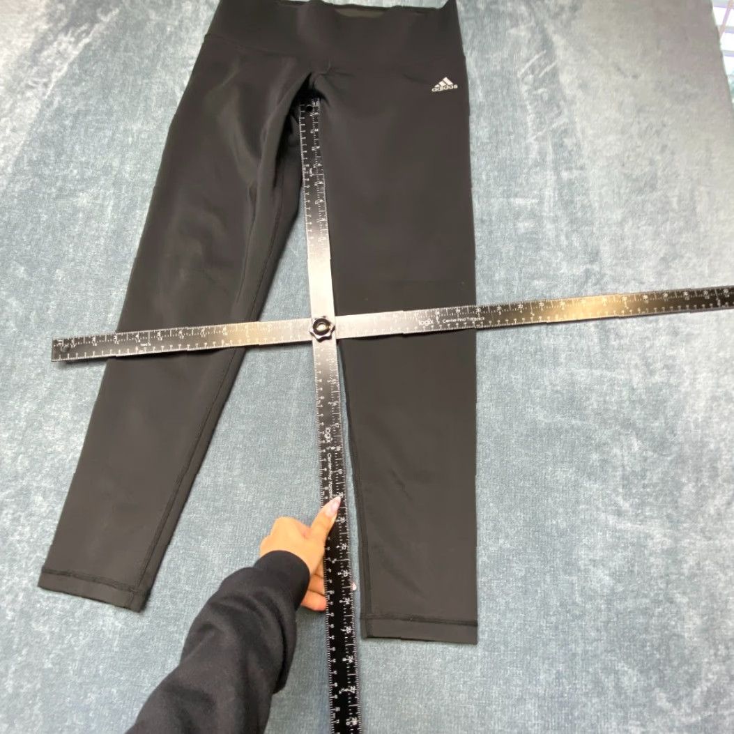Adidas Adidas Leggings Women M Black High Waisted Dark Wash Yoga Workout Size 32" / US 10 / IT 46 - 7 Thumbnail