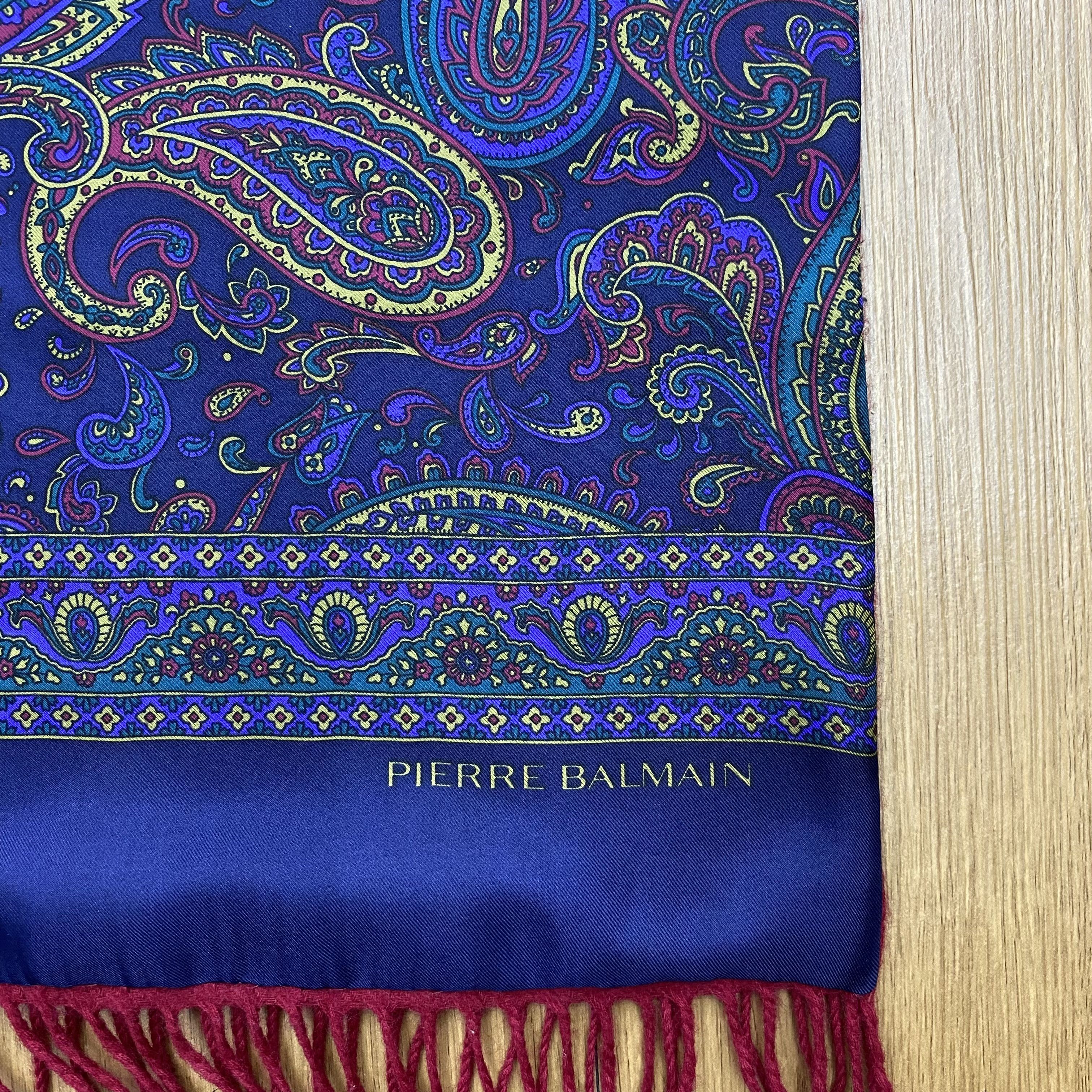 Pierre Balmain × Vintage Vintage 90s Pierre Balmain Silk Wool Scarf Muffler SSC357 Size ONE SIZE - 4 Thumbnail