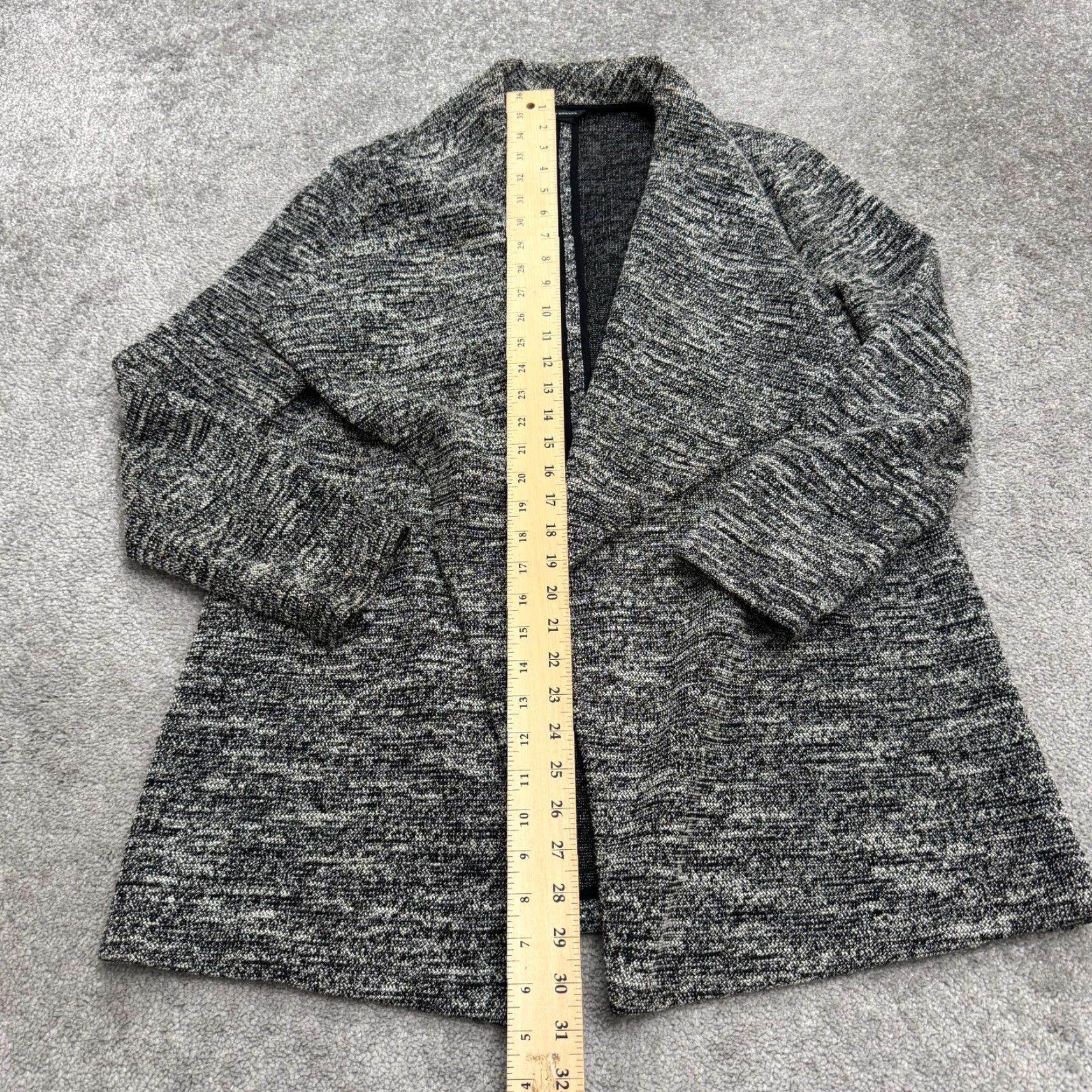 Club Monaco Club Monaco Cardigan Sweater Womens Medium Black White Marled Knit Stretch Open Size M / US 6-8 / IT 42-44 - 7 Thumbnail