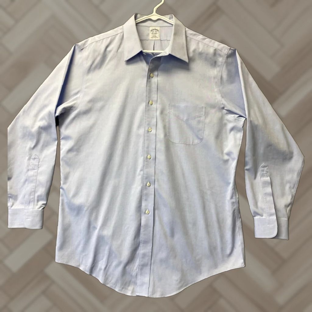 Brooks Brothers Brooks Brothers Shirt Mens Large 16.5 Blue Long Sleeve Button Up 1818 34 /80-100 Button-Down Collar Top Cuff Barrel Cuff Size US L / EU 52-54 / 3 - 1 Thumbnail