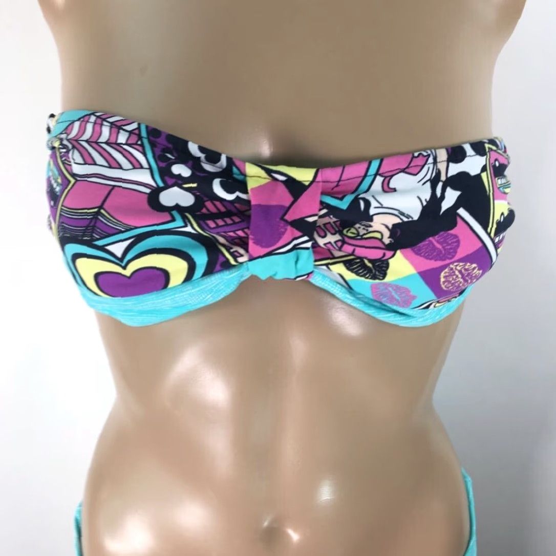 Magnanni VINTAGE Dunnas By Francesca Magnani Womens Bikini Swimsuit Blue Abstract Stretch M Swimwear Beachwear Size ONE SIZE - 2 Thumbnail