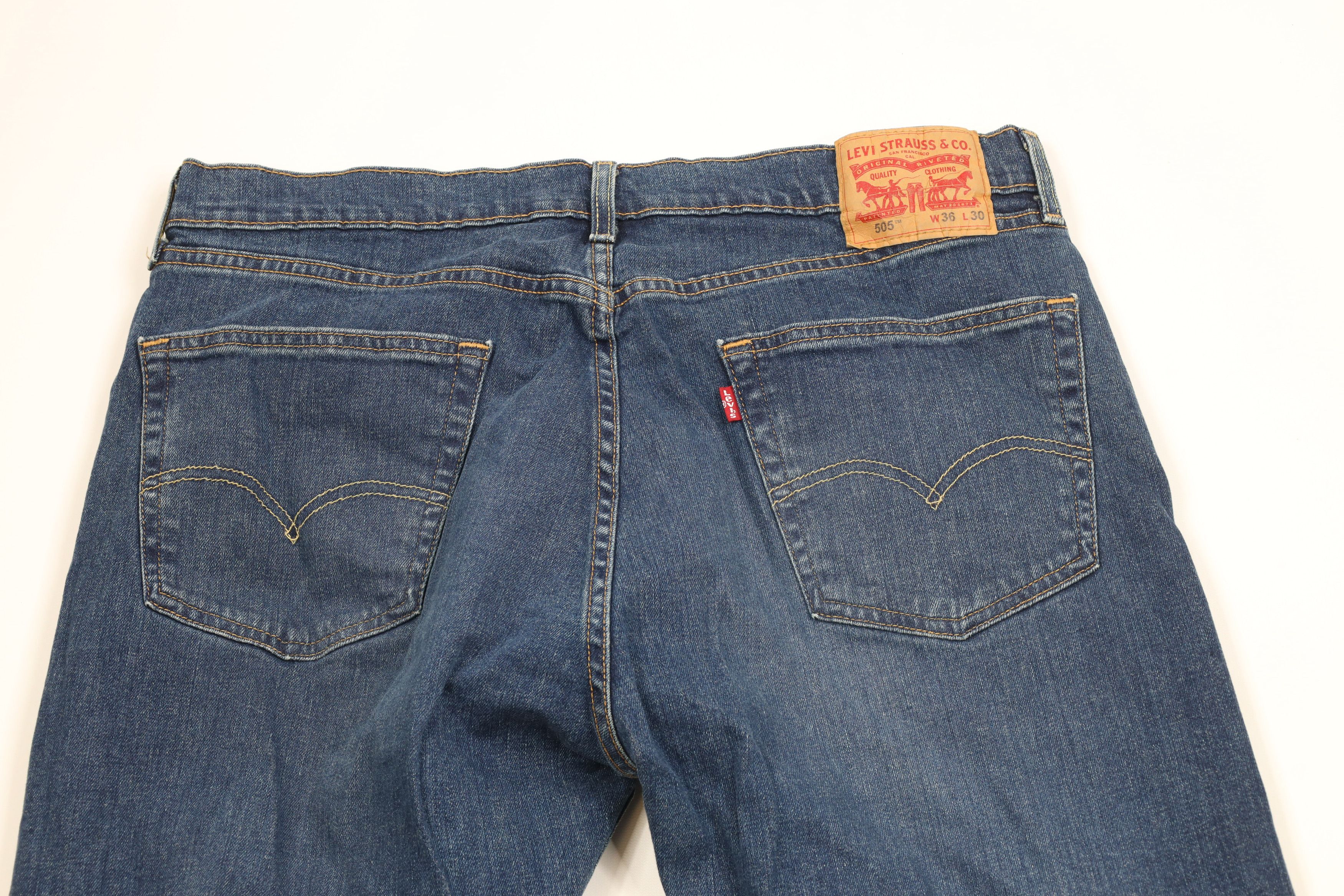 Levi's × Vintage Vintage Y2K Levis 505 Stretch Regular Fit Denim Jeans Blue Size US 36 / EU 52 - 10 Thumbnail