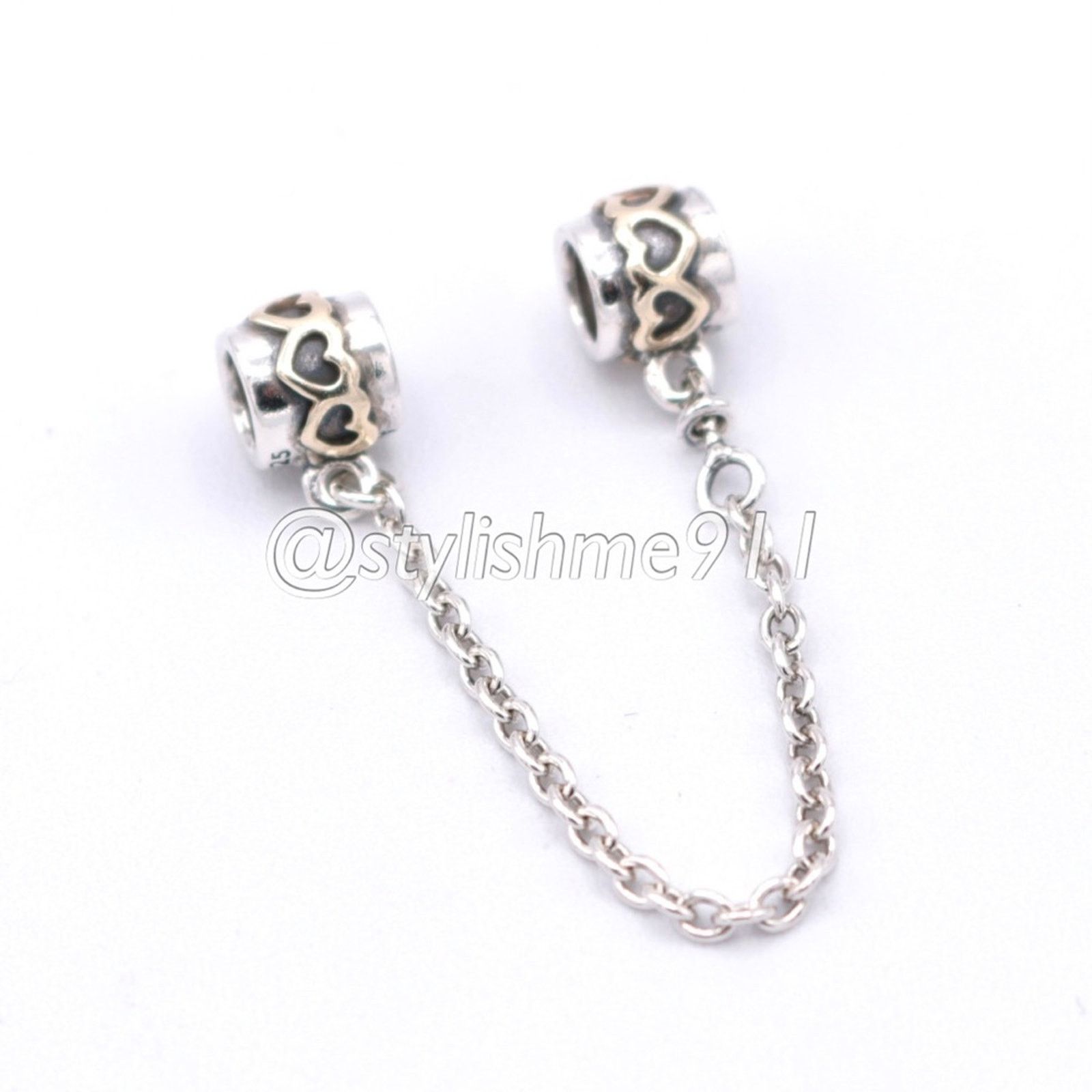 pandora Authentic PANDORA Two Tone Heart Safety Chain - 790307-05 Size ONE SIZE - 7 Thumbnail