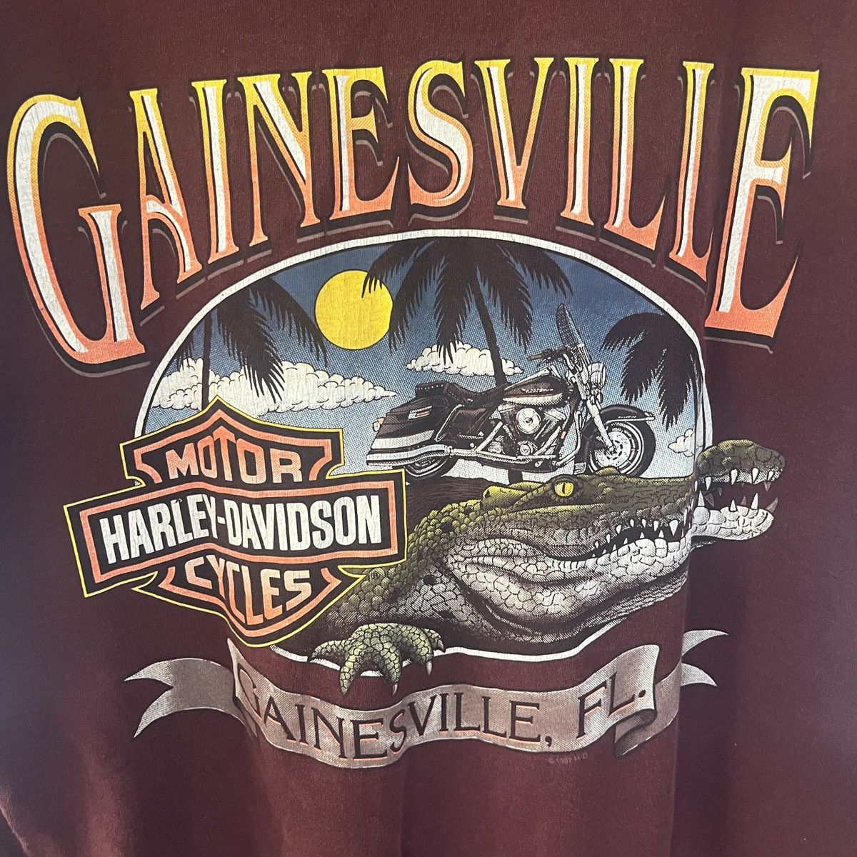 Harley Davidson Vintage 1997 Pocket T Shirt Gainesville Florida Alligator Size US L / EU 52-54 / 3 - 5 Thumbnail
