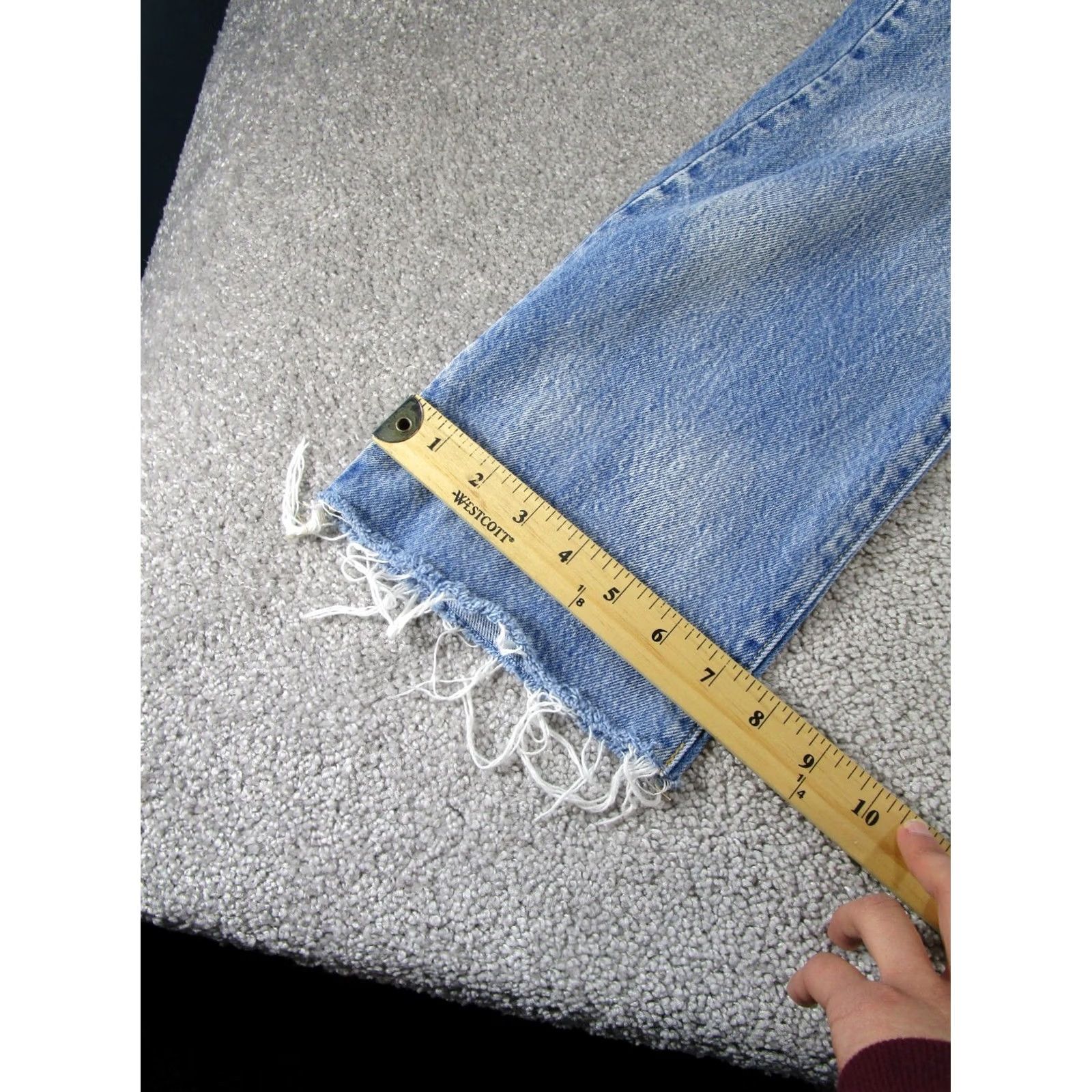 Levi's Levi's 501 Jeans Womens 31 Light Blue Denim High Rise Frayed Hem Straight - Mens? Size 24" / US 00 / IT 34 - 5 Thumbnail