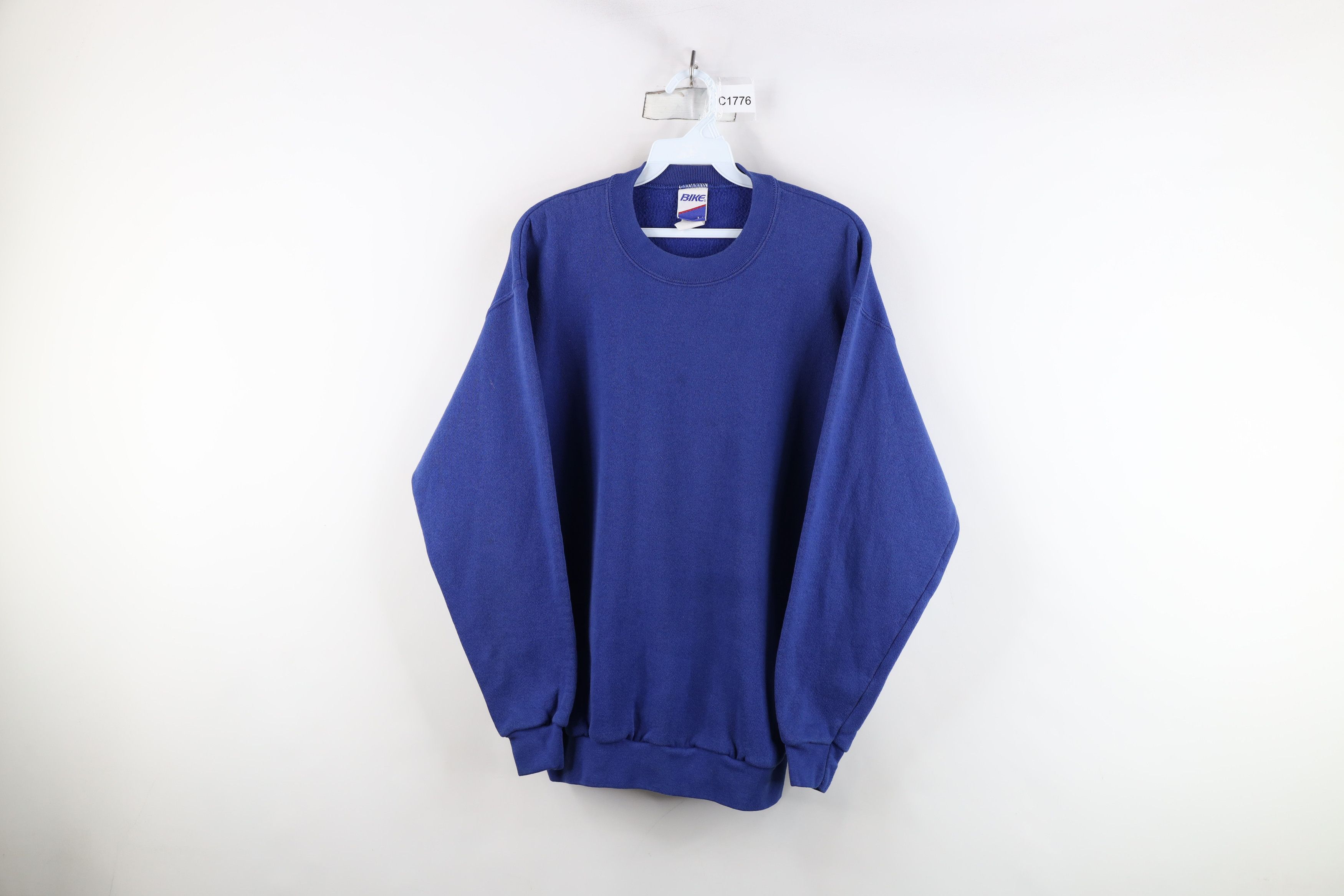 Vintage Vintage 90s Bike Blank Crewneck Sweatshirt Royal Blue USA Size US M / EU 48-50 / 2 - 1 Thumbnail