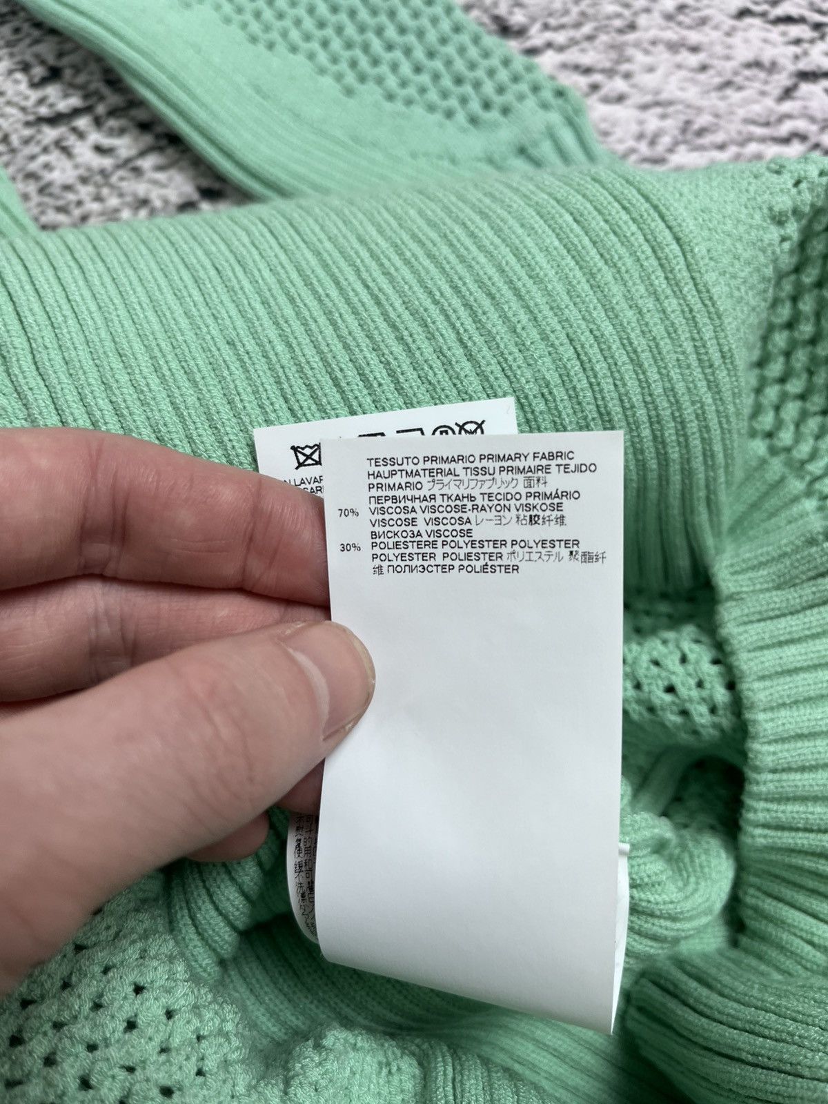 Roberto Cavalli Just Cavalli Mint Ribbed Knit Bodycon Dress Mesh Panels Size XS / US 0-2 / IT 36-38 - 14 Thumbnail